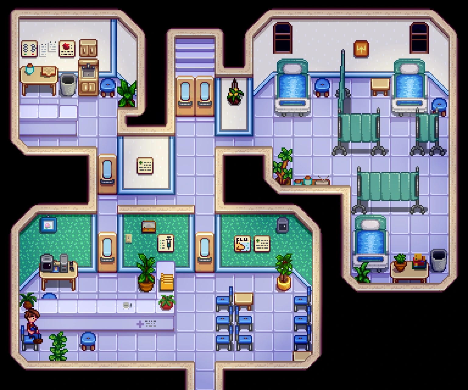 Better Clinic Beds mod for Stardew Valley