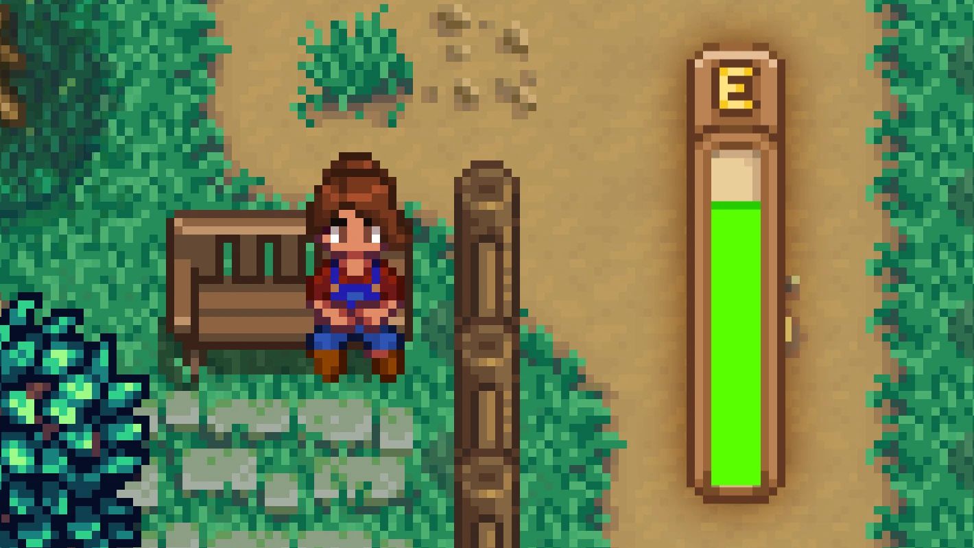 Sitting Restores Energy mod for Stardew Valley