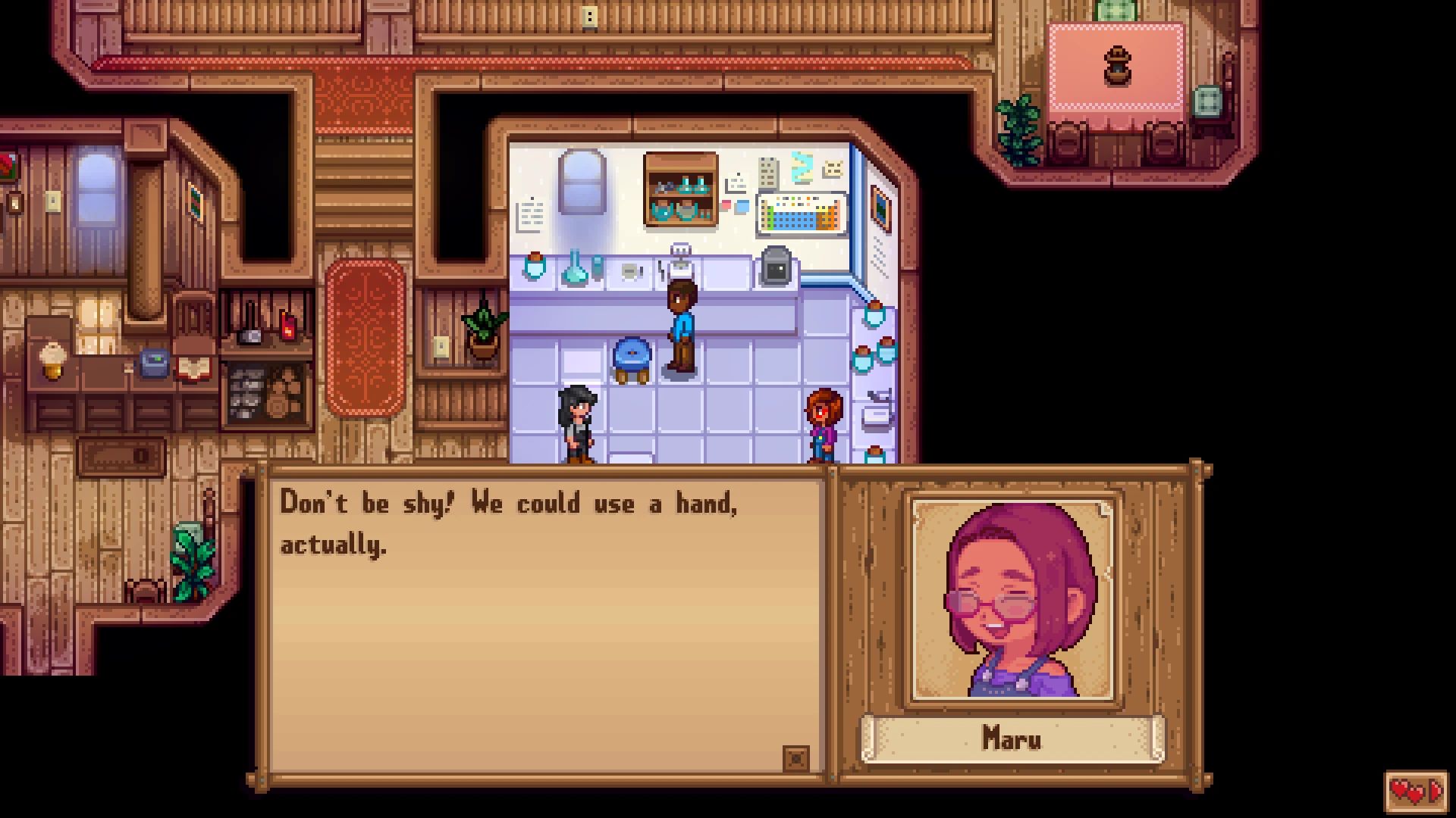 Skip or Socialize - Replace Skip Button For Important Events (Dialogue Helper - UI Support) mod for Stardew Valley