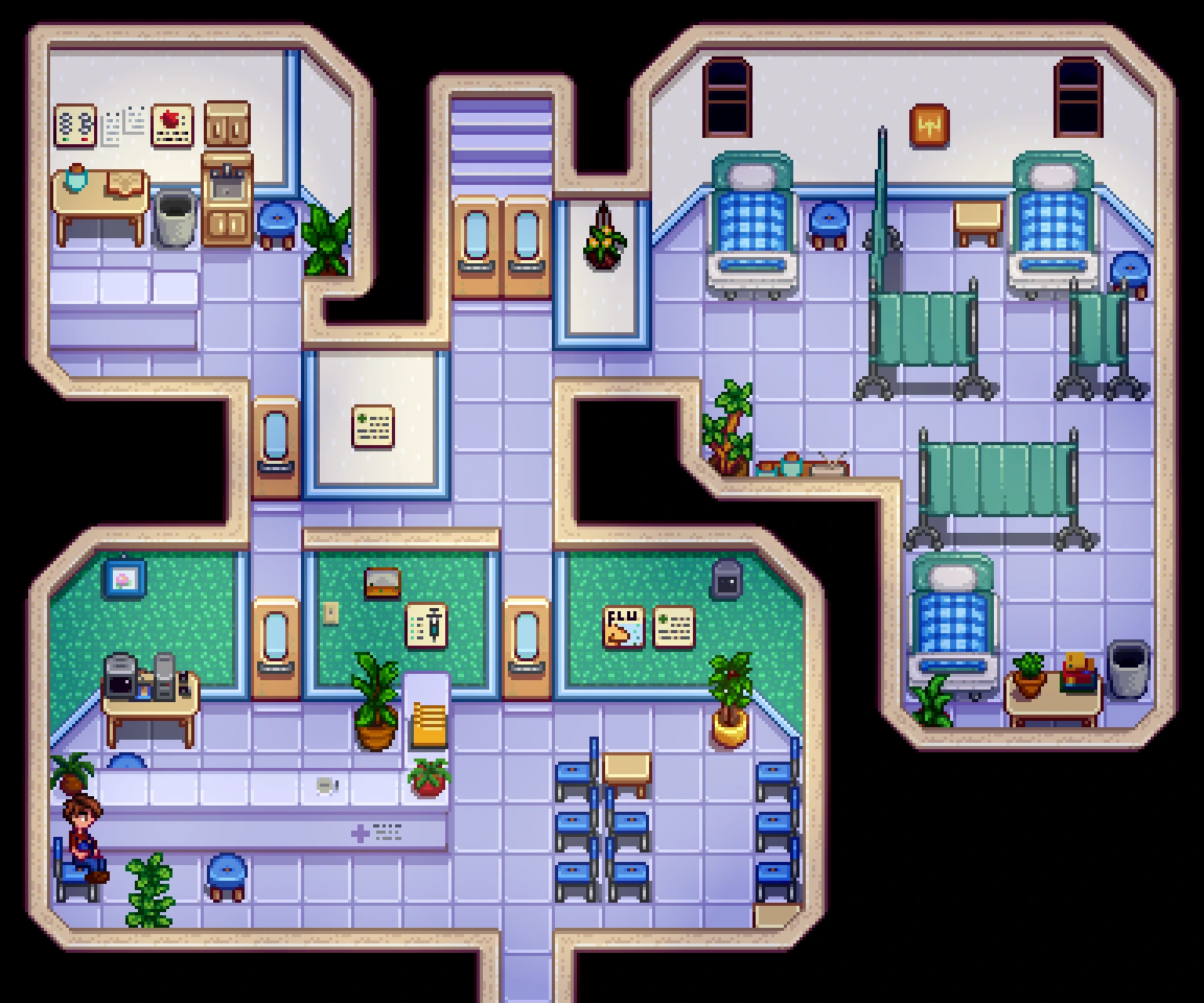 Better Clinic Beds mod for Stardew Valley
