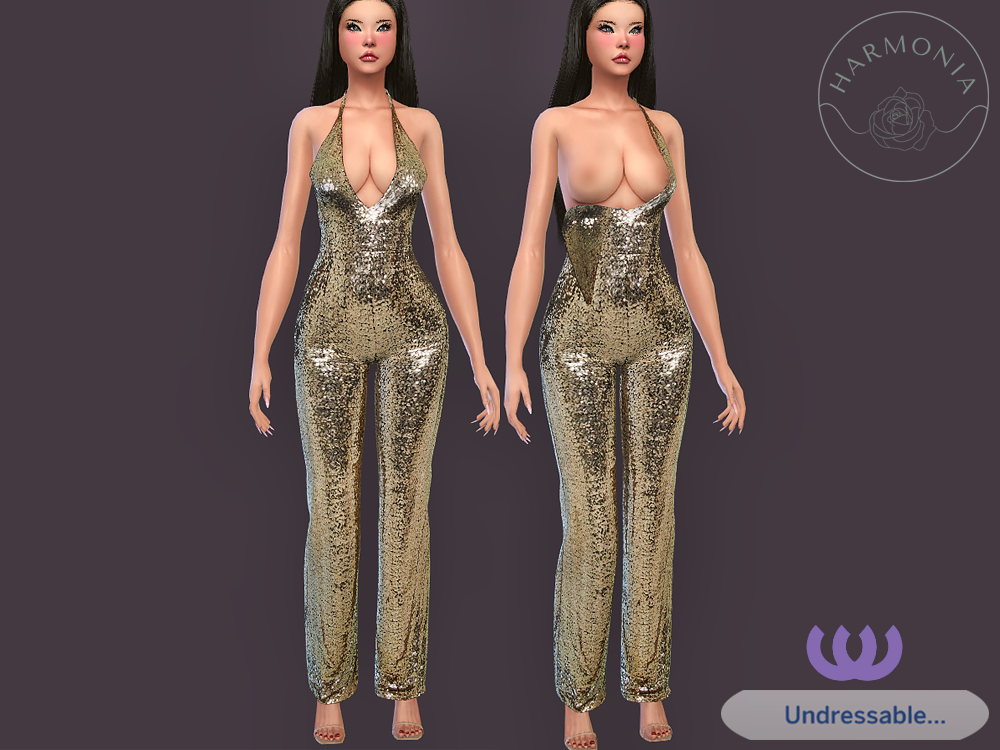 Harmnia - Club Girl Jumpsuit (Undressable) mod for The Sims 4 