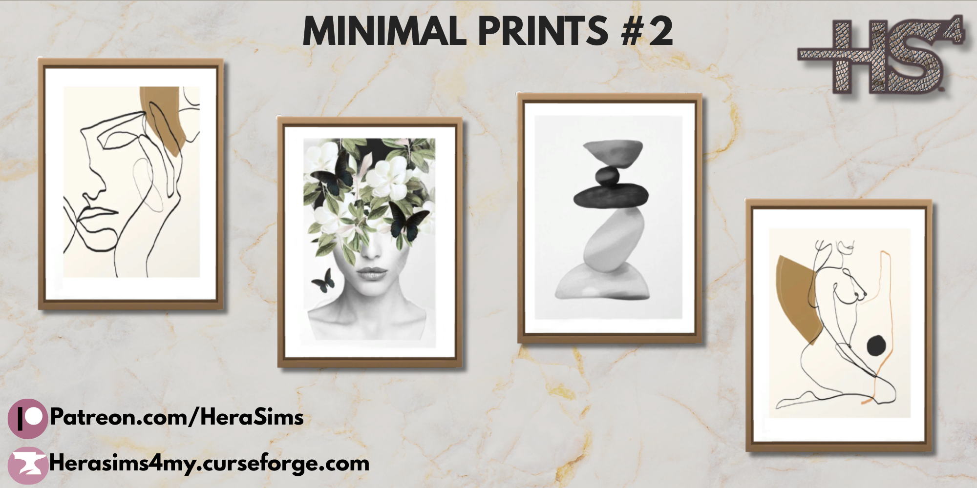Minimal prints #2 mod for The Sims 4 