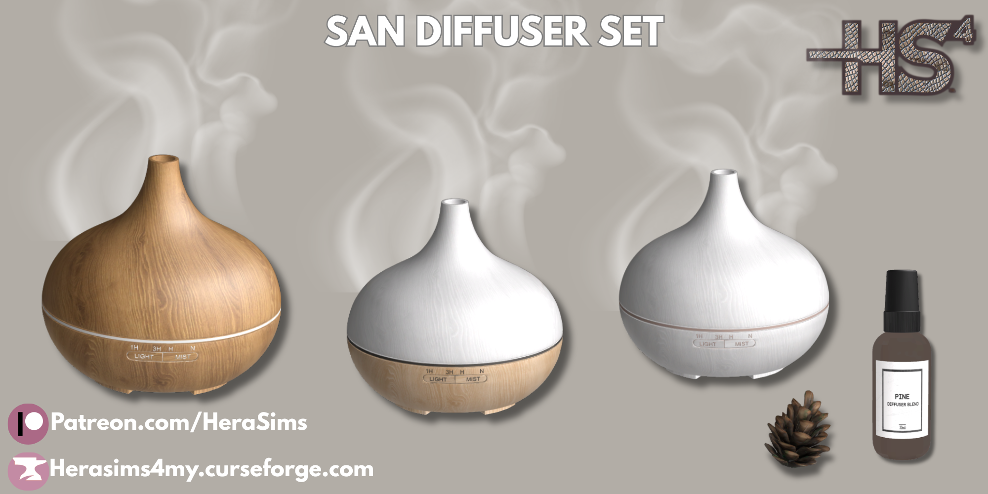 San diffuser set mod for The Sims 4 