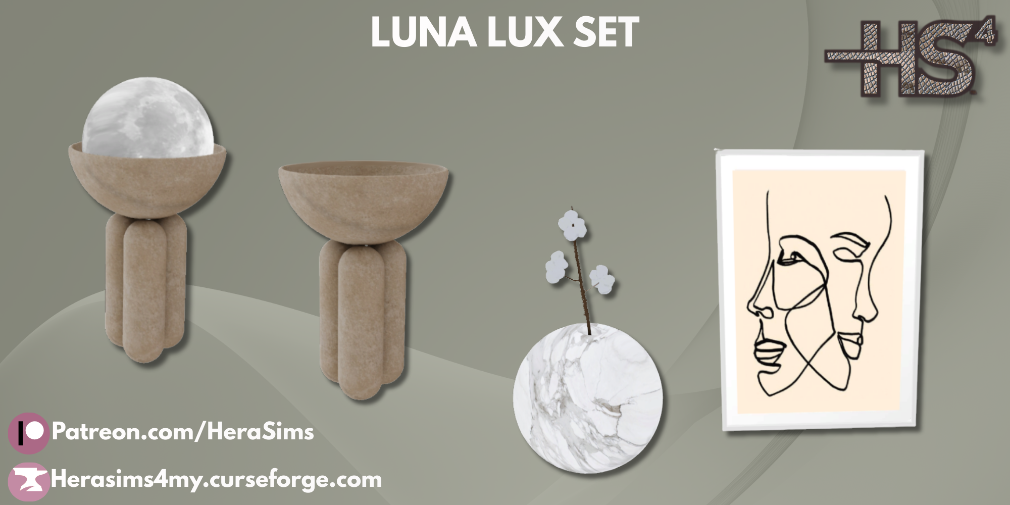 Luna lux set mod for The Sims 4 