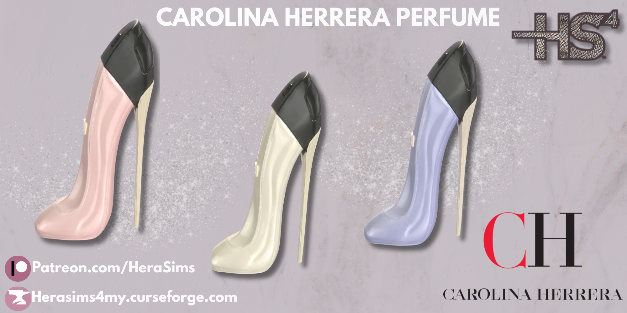  Carolina herrera perfume set mod for The Sims 4 