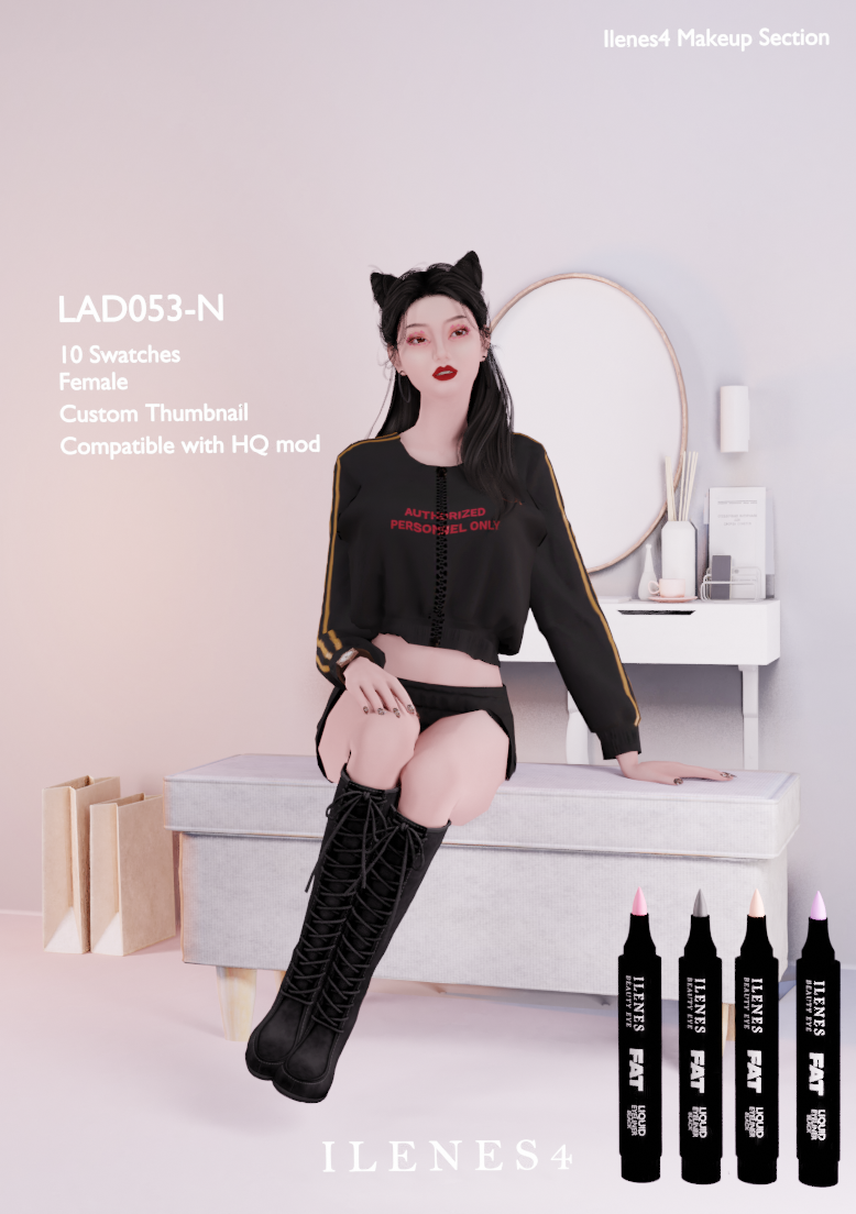 ILN. LAD053 EYELINER mod for The Sims 4 