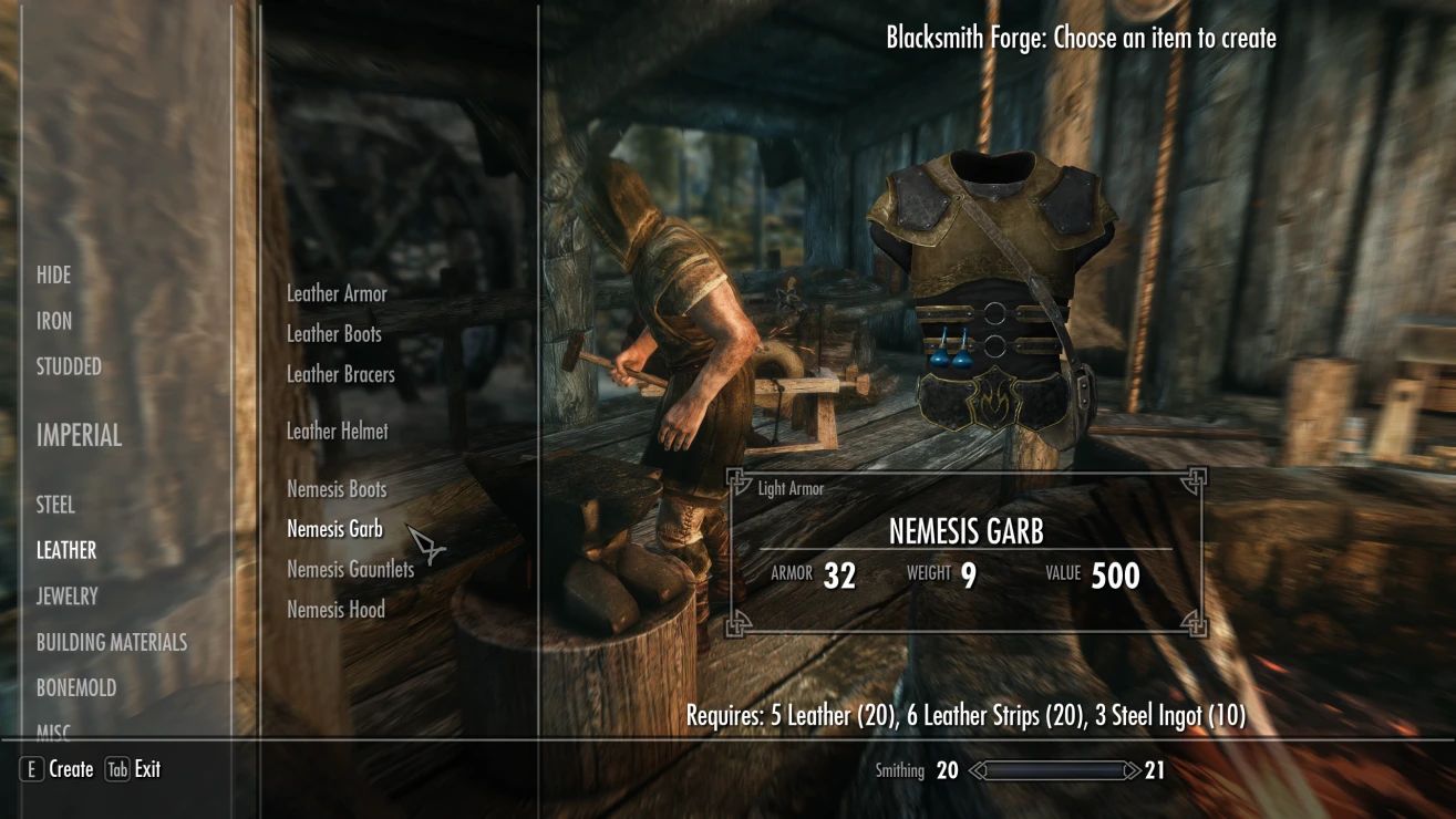 Nemesis Armor Set mod for The Elder Scrolls V: Skyrim Special Edition