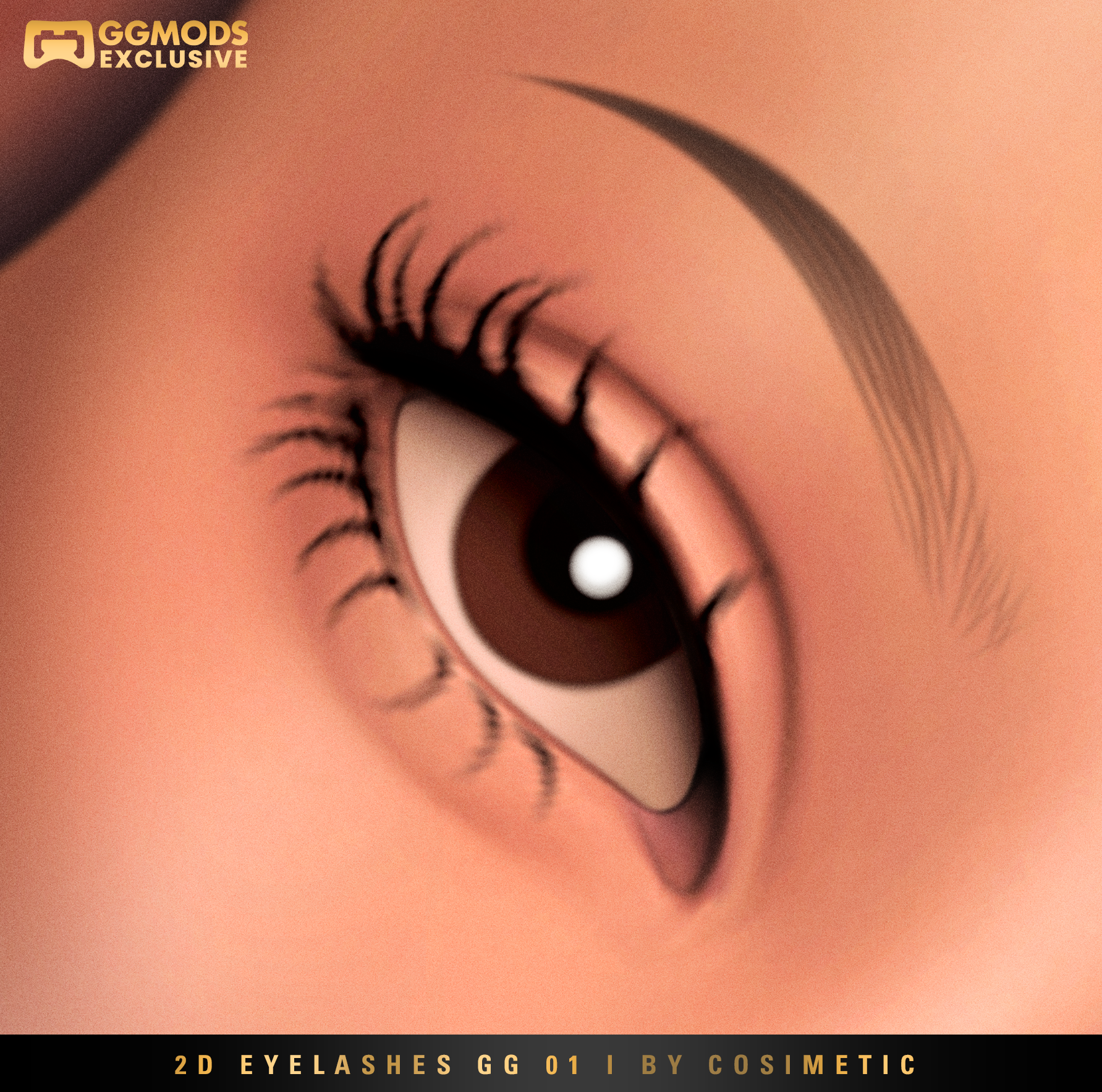 Soft Defined 2D Eyelashes GG01 mod for The Sims 4 