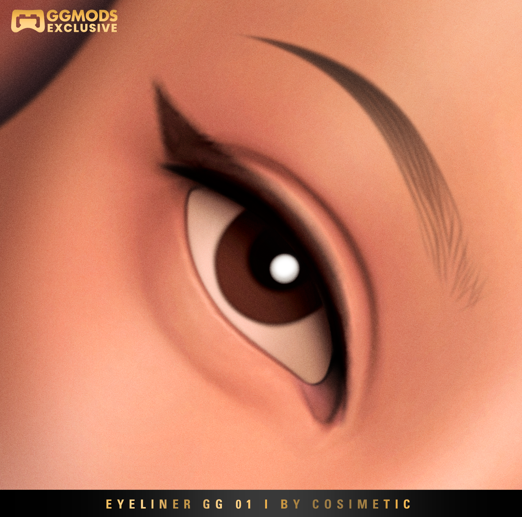 Minimal Soft Wing Eyeliner GG01 mod for The Sims 4 