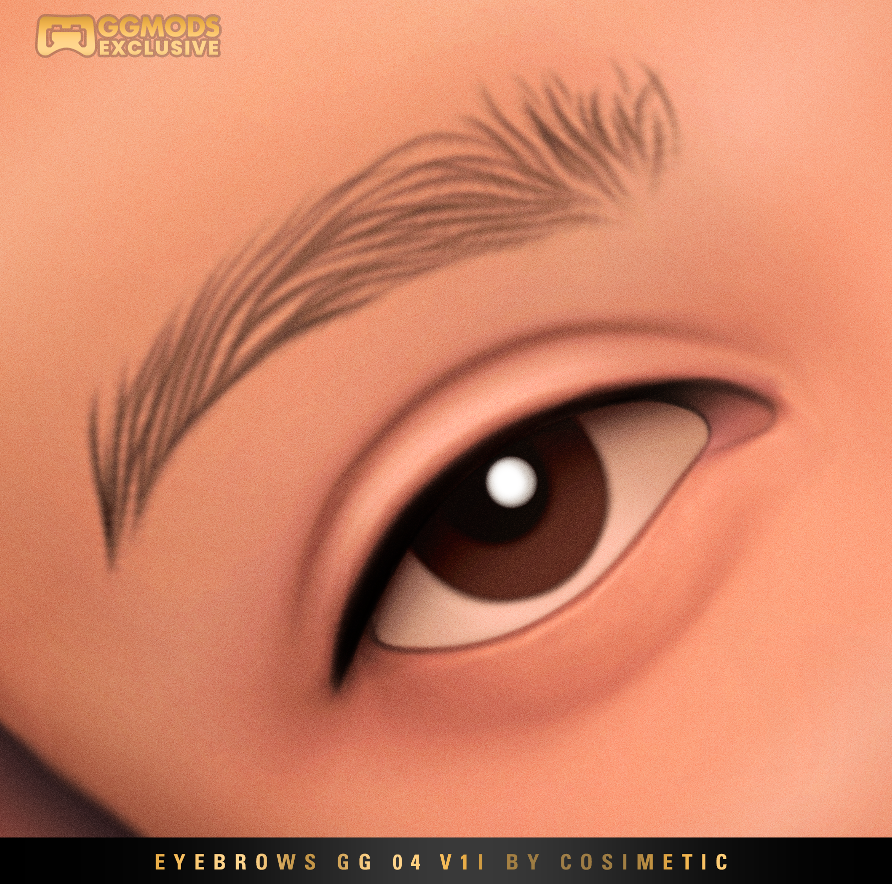 Dense Stroke Brows GG 04 V1 mod for The Sims 4 