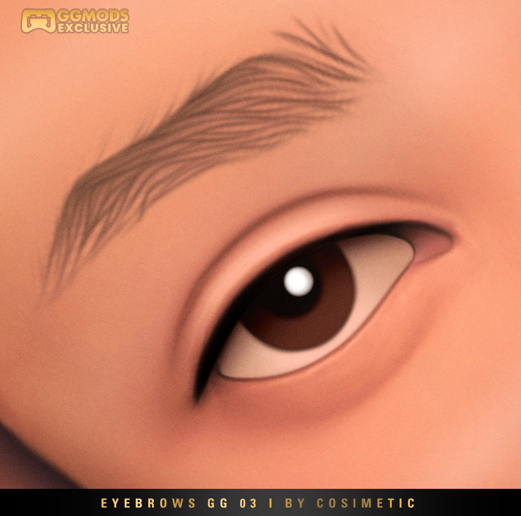 Grain Flow Brows GG 03 mod for The Sims 4 