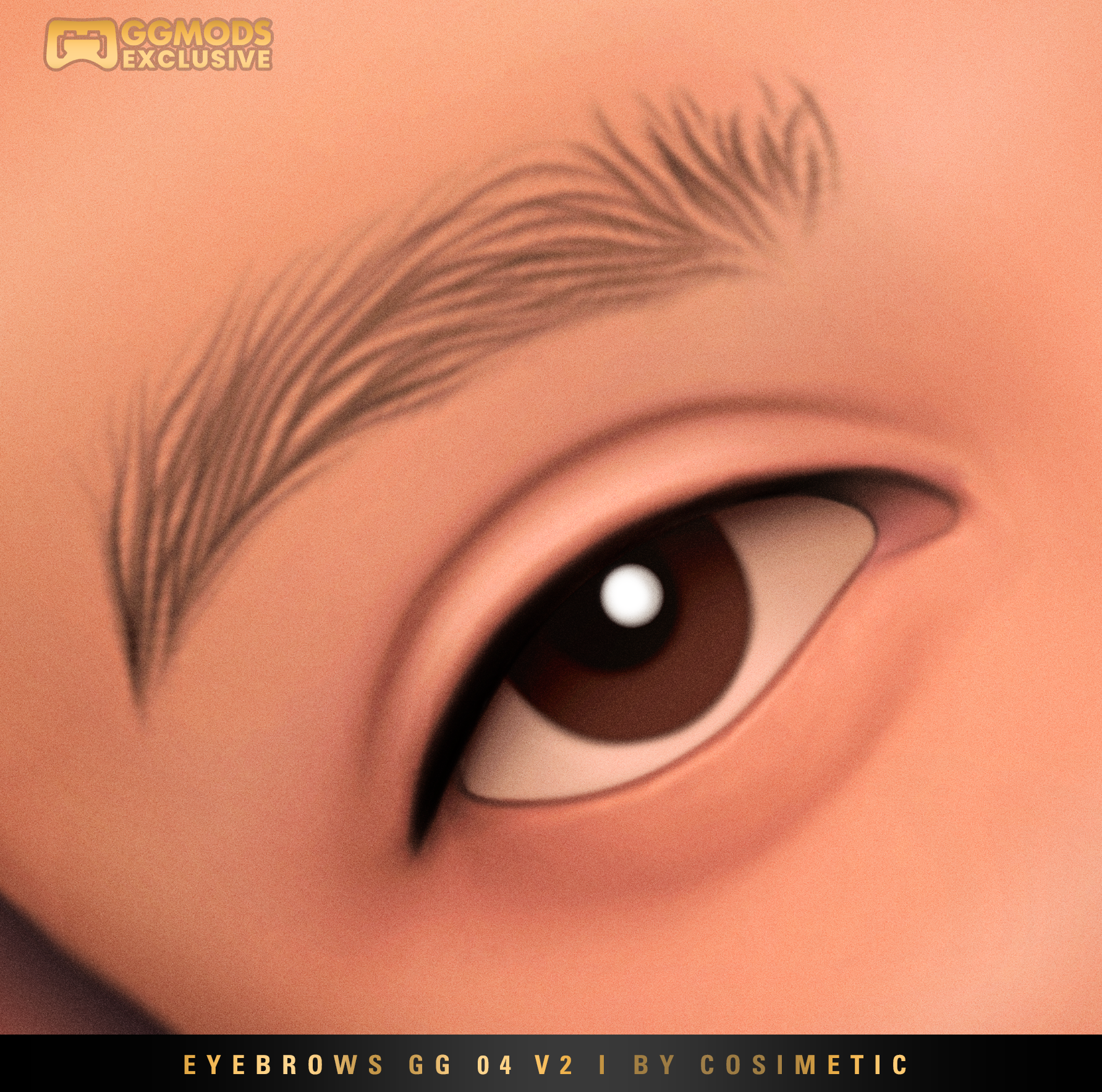 Defined Stroke Brows GG 04 V2 mod for The Sims 4 