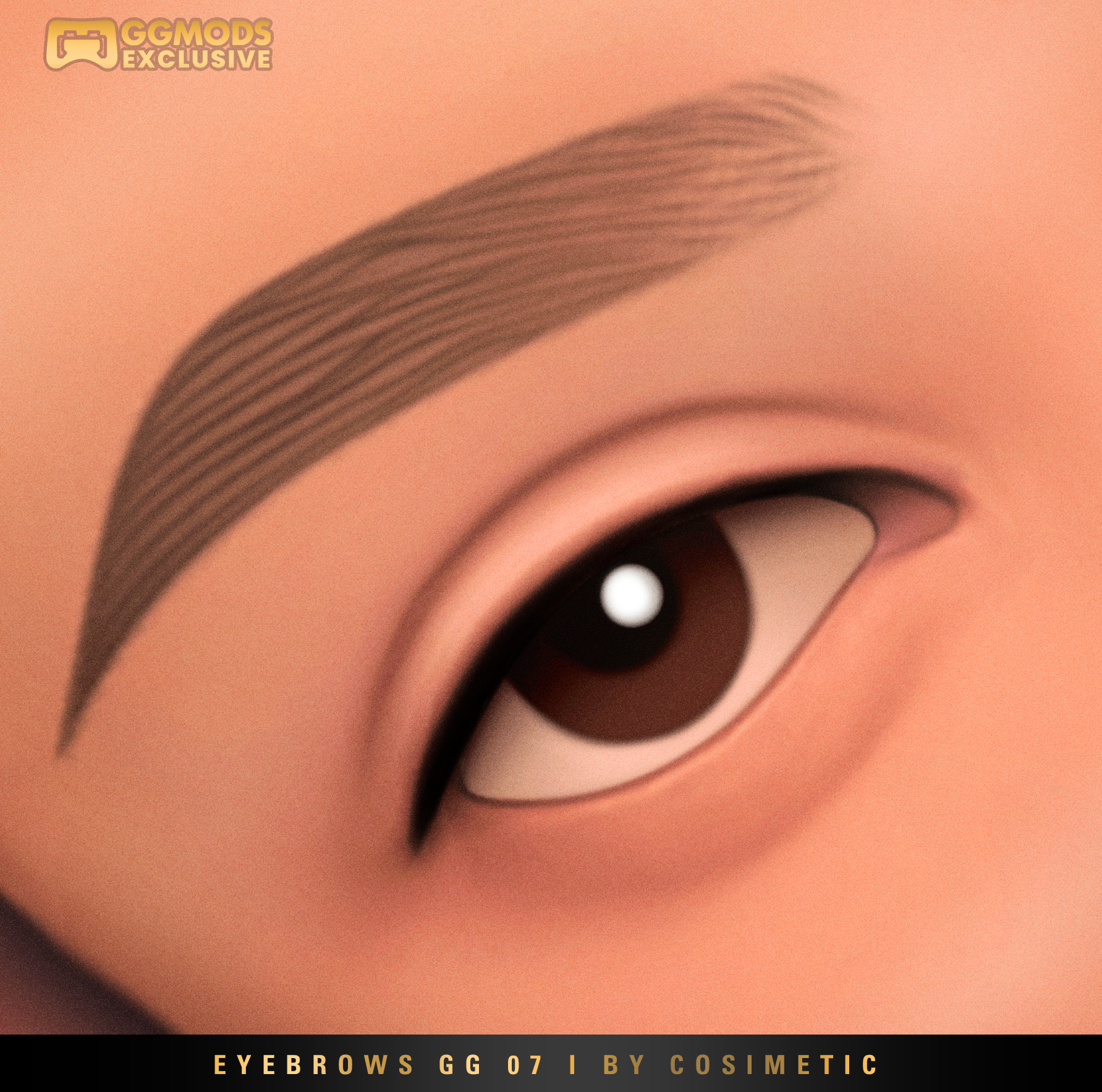 MM Flat Stroke Brows GG 07 mod for The Sims 4 