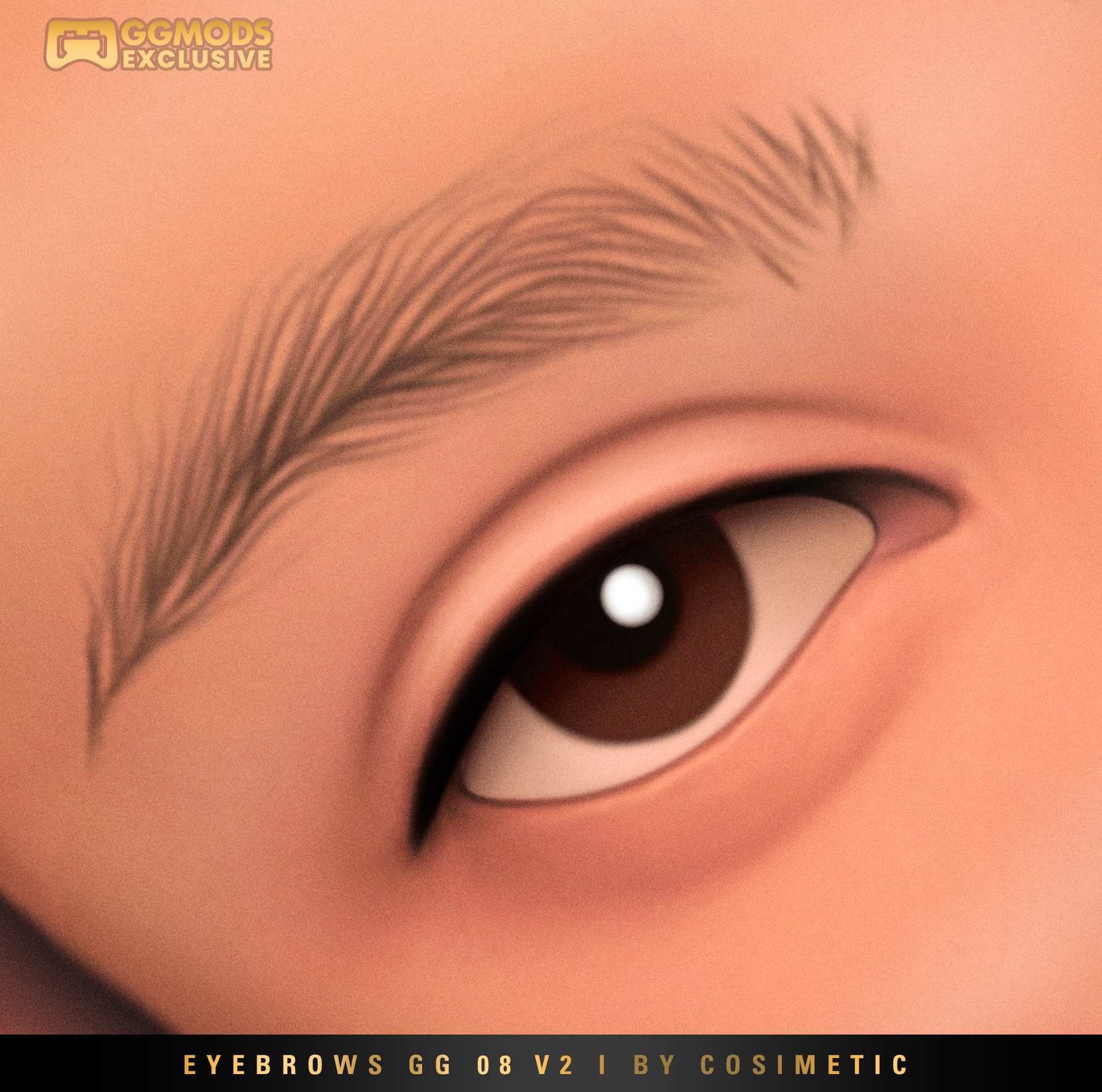 Wild Feather Brows GG 08 V2 mod for The Sims 4 