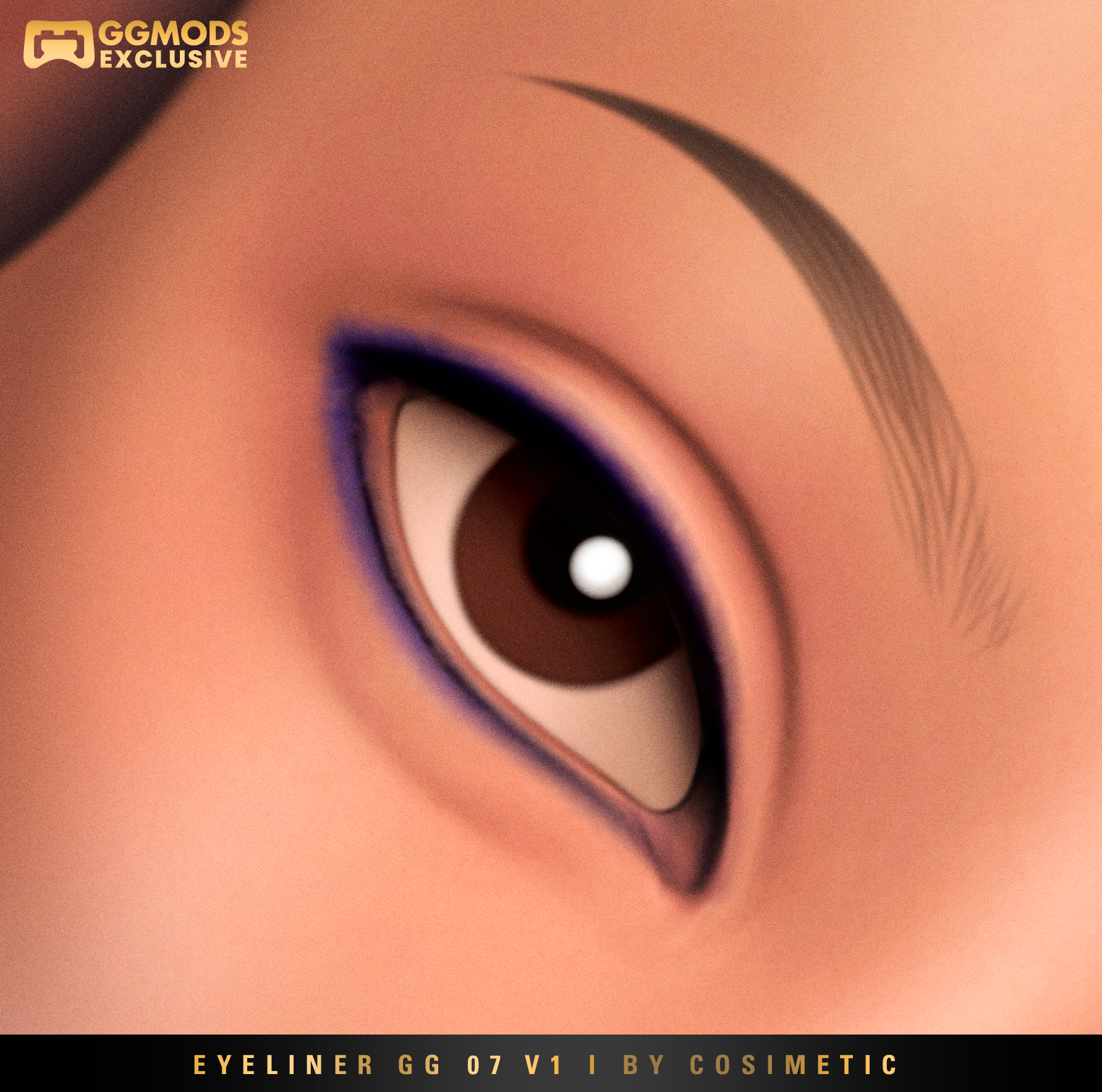MM Soft Wing Definition Eyeliner GG 07 V1 mod for The Sims 4 