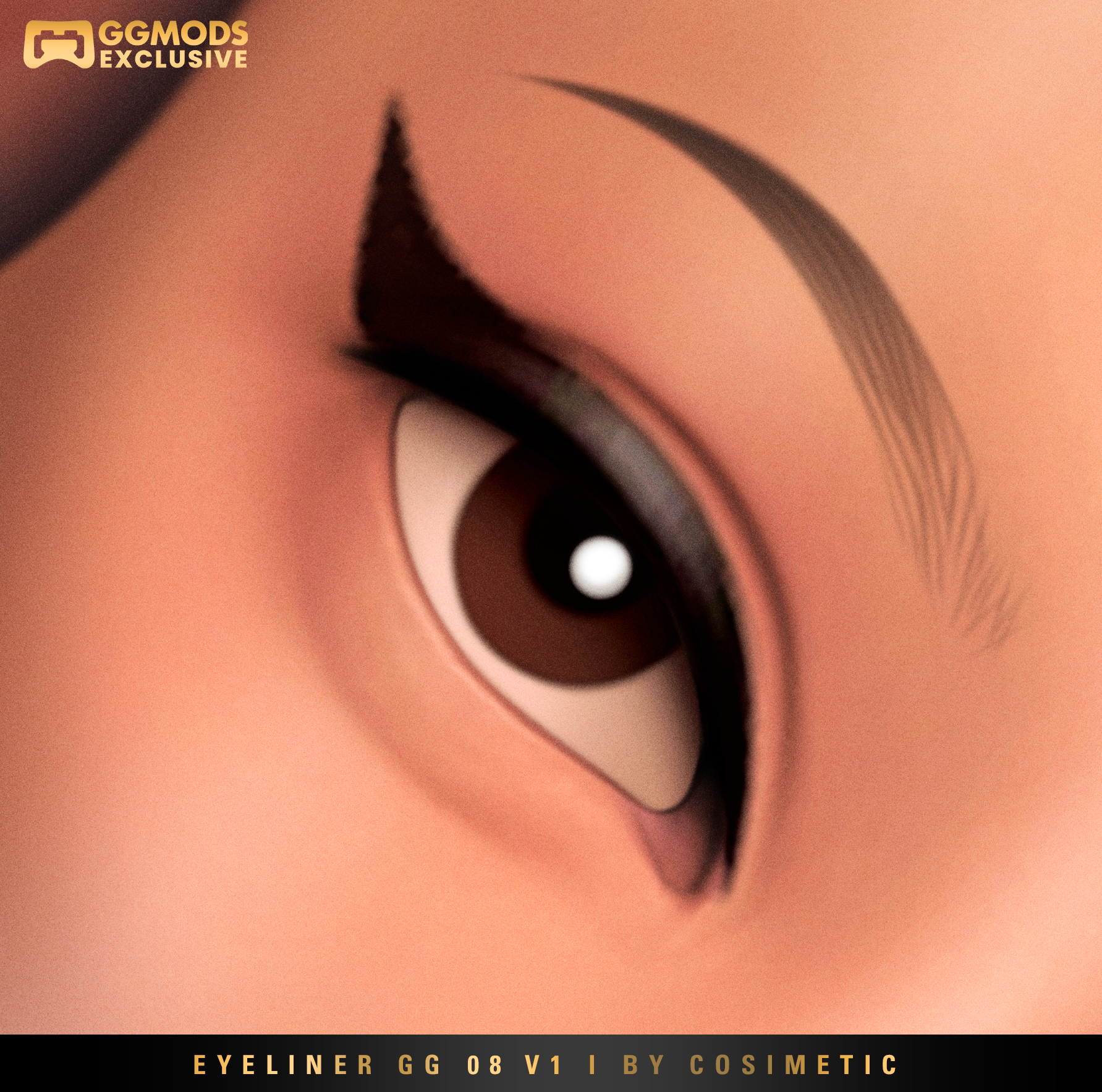Color Edge Wing Eyeliner GG 08 V1 mod for The Sims 4 