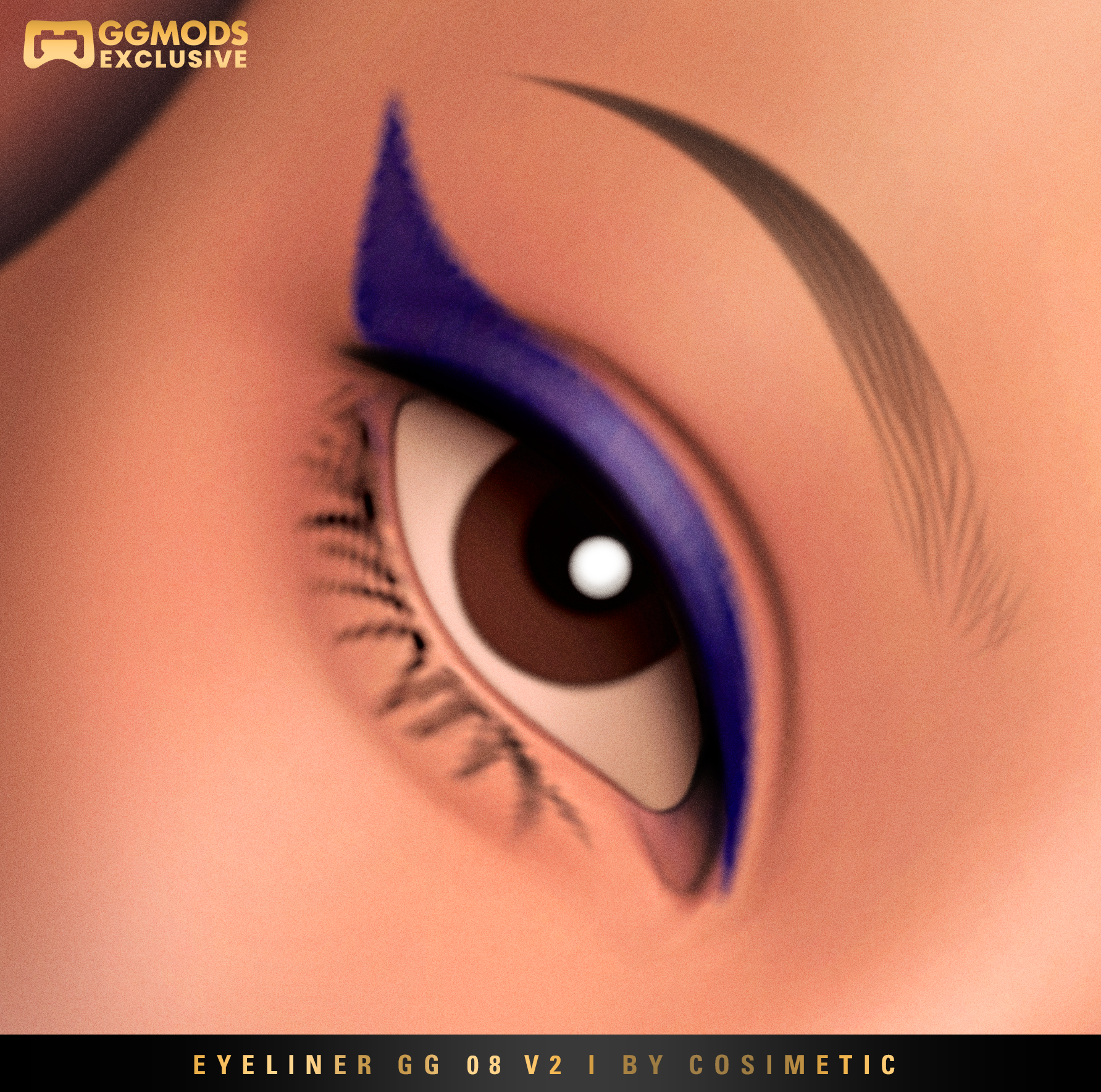 Color Edge Wing Eyeliner GG 08 V2 mod for The Sims 4 