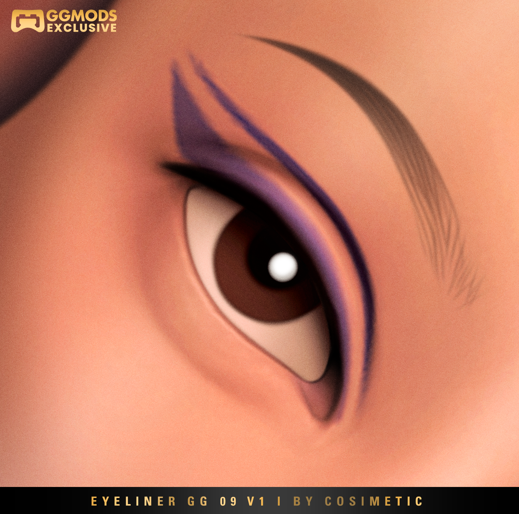 Sharp Color Wing Eyeliner GG 09 V1 mod for The Sims 4 