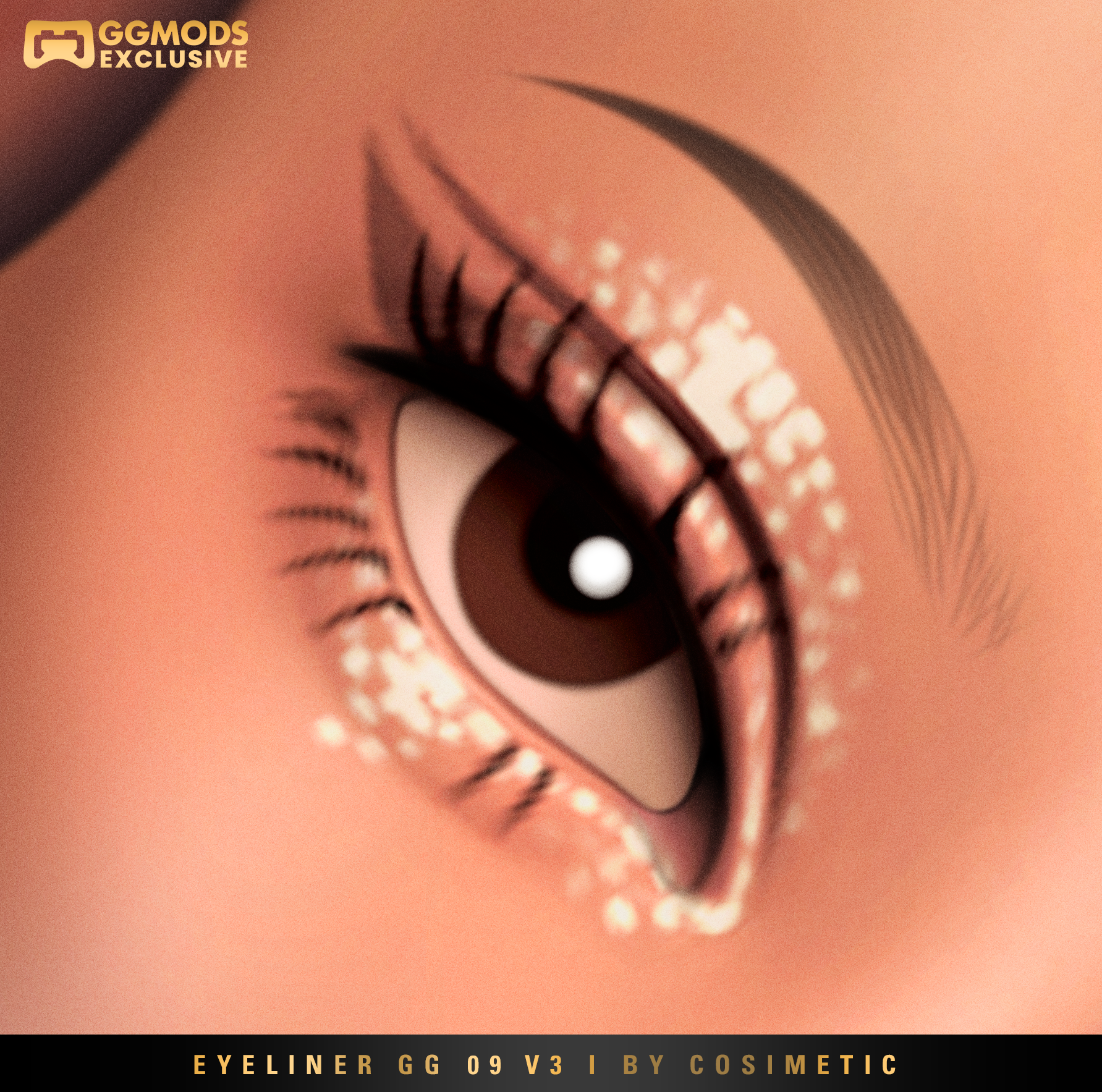 Sharp Color Wing Eyeliner GG 09 V3 mod for The Sims 4 