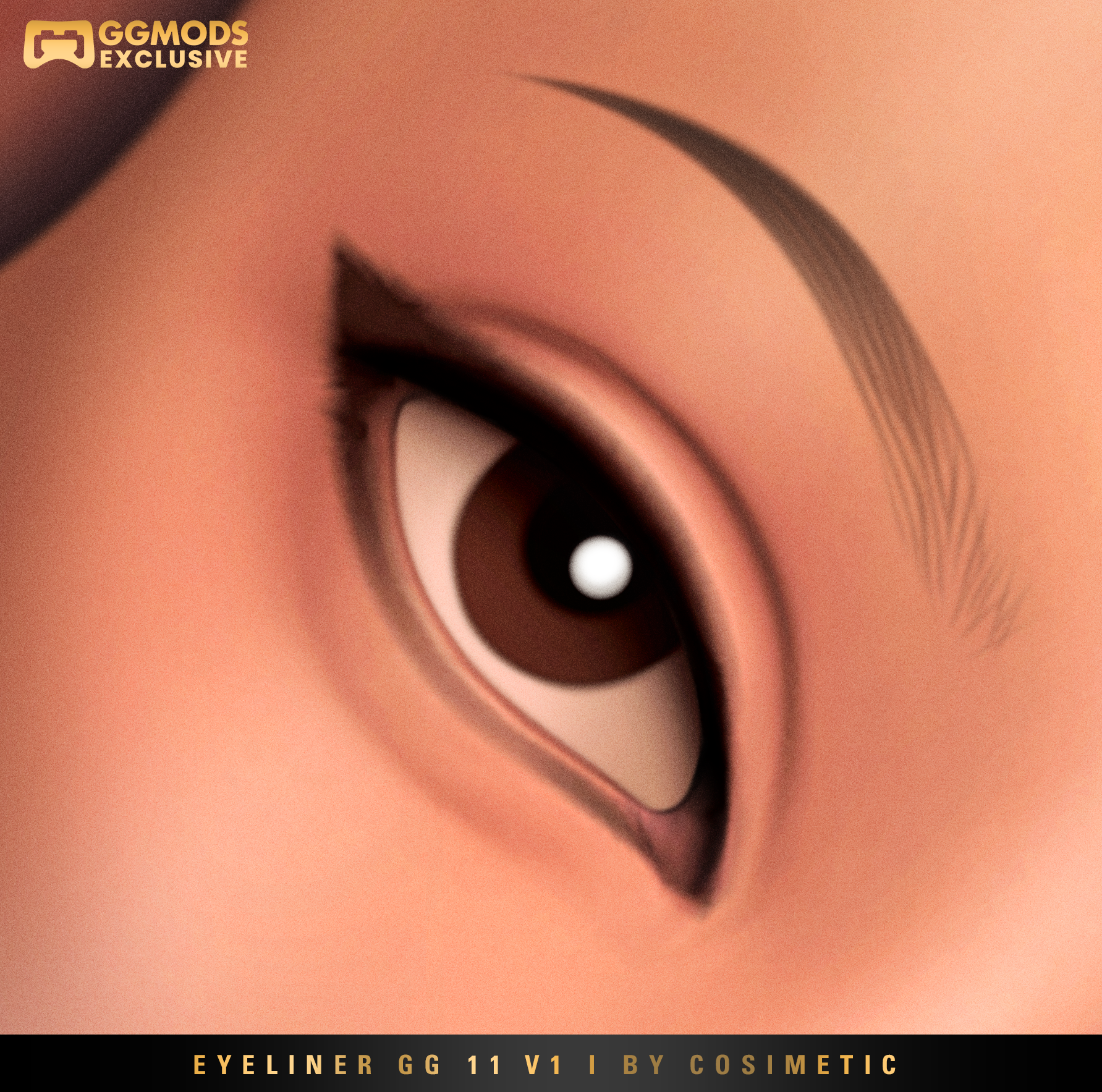 Soft Classic Wing Eyeliner GG 11 V1 mod for The Sims 4 