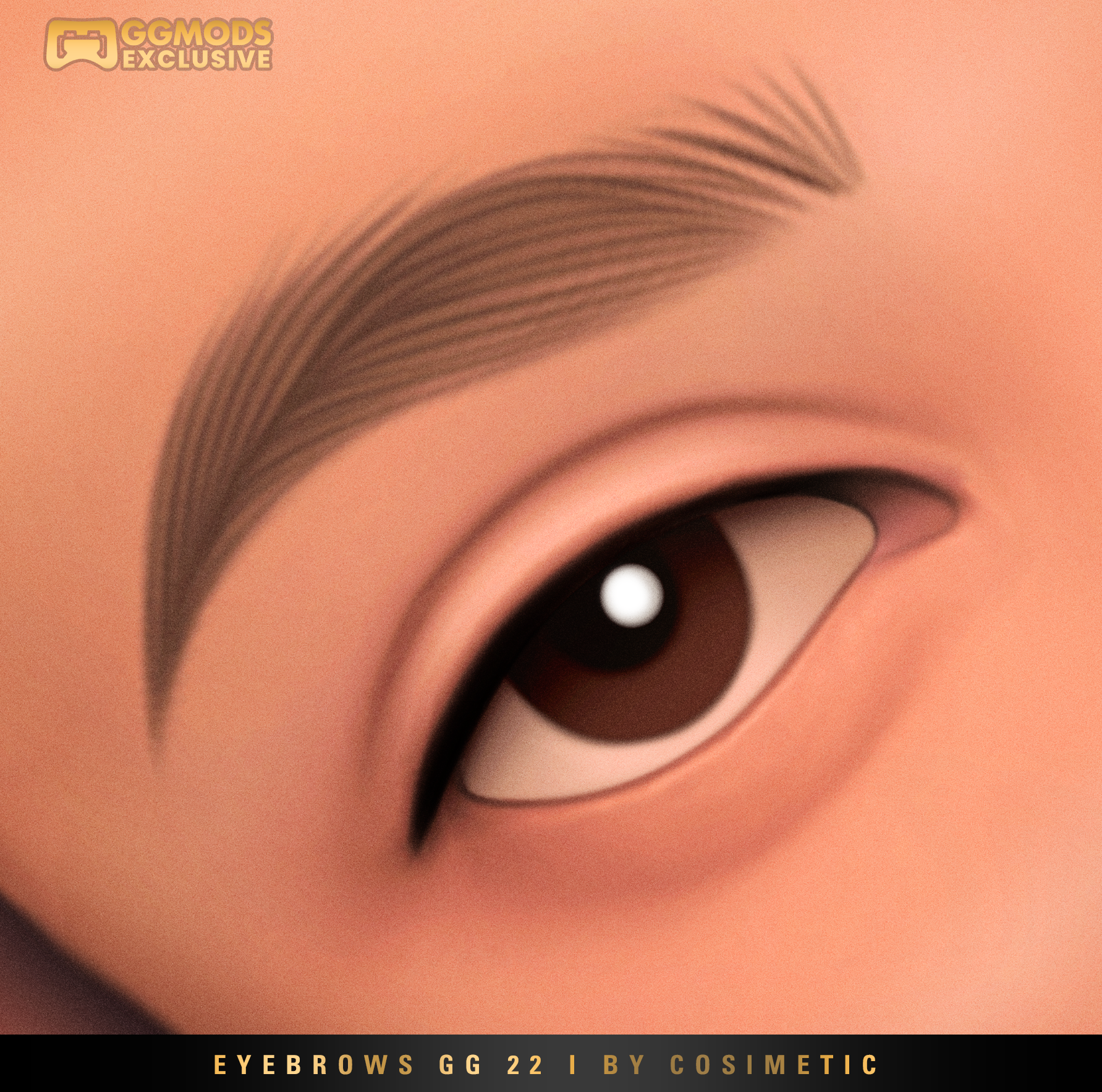 Bold Curve Brows GG 22 mod for The Sims 4 