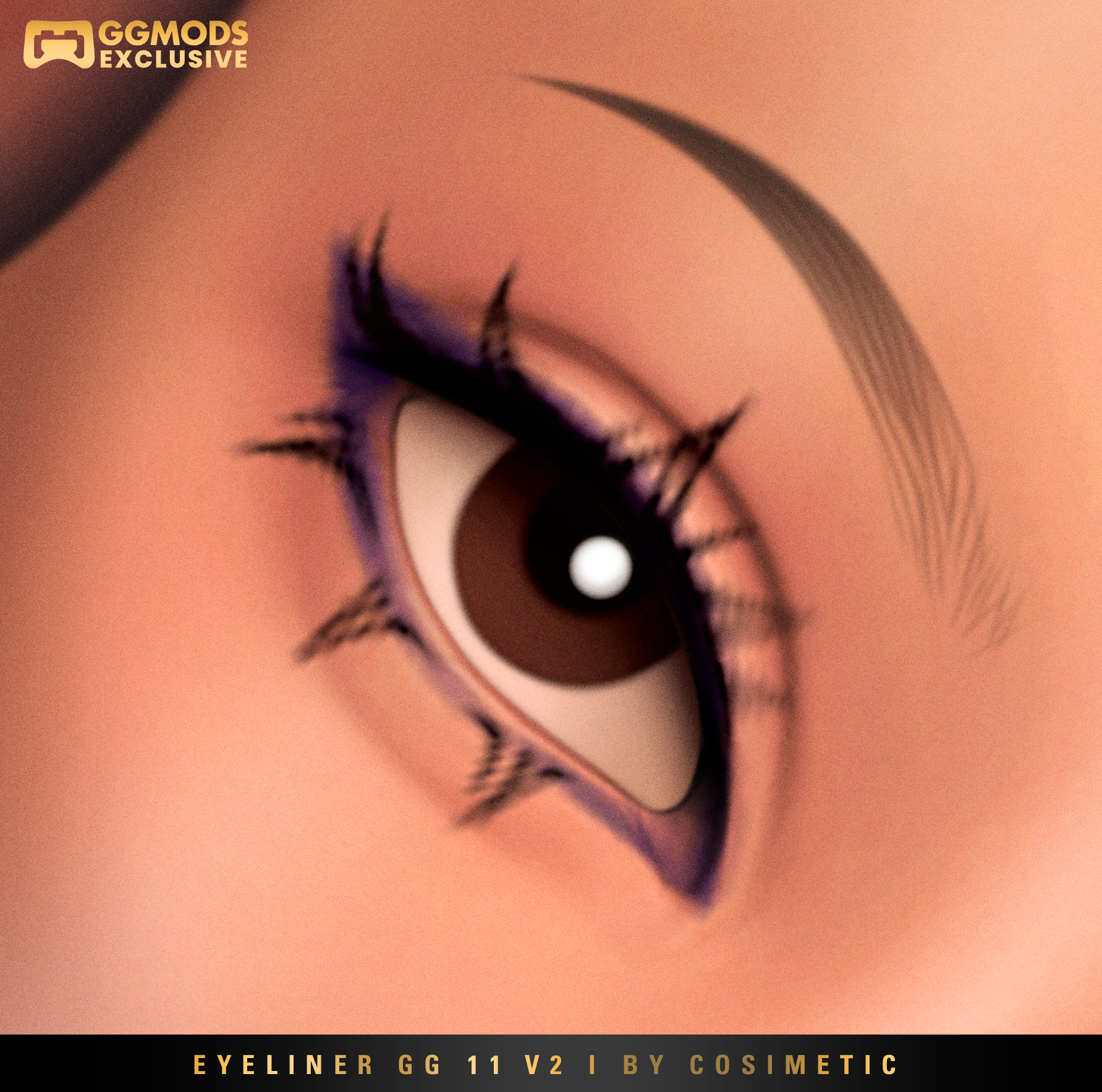 Soft Classic Wing Eyeliner GG 11 V2 mod for The Sims 4 