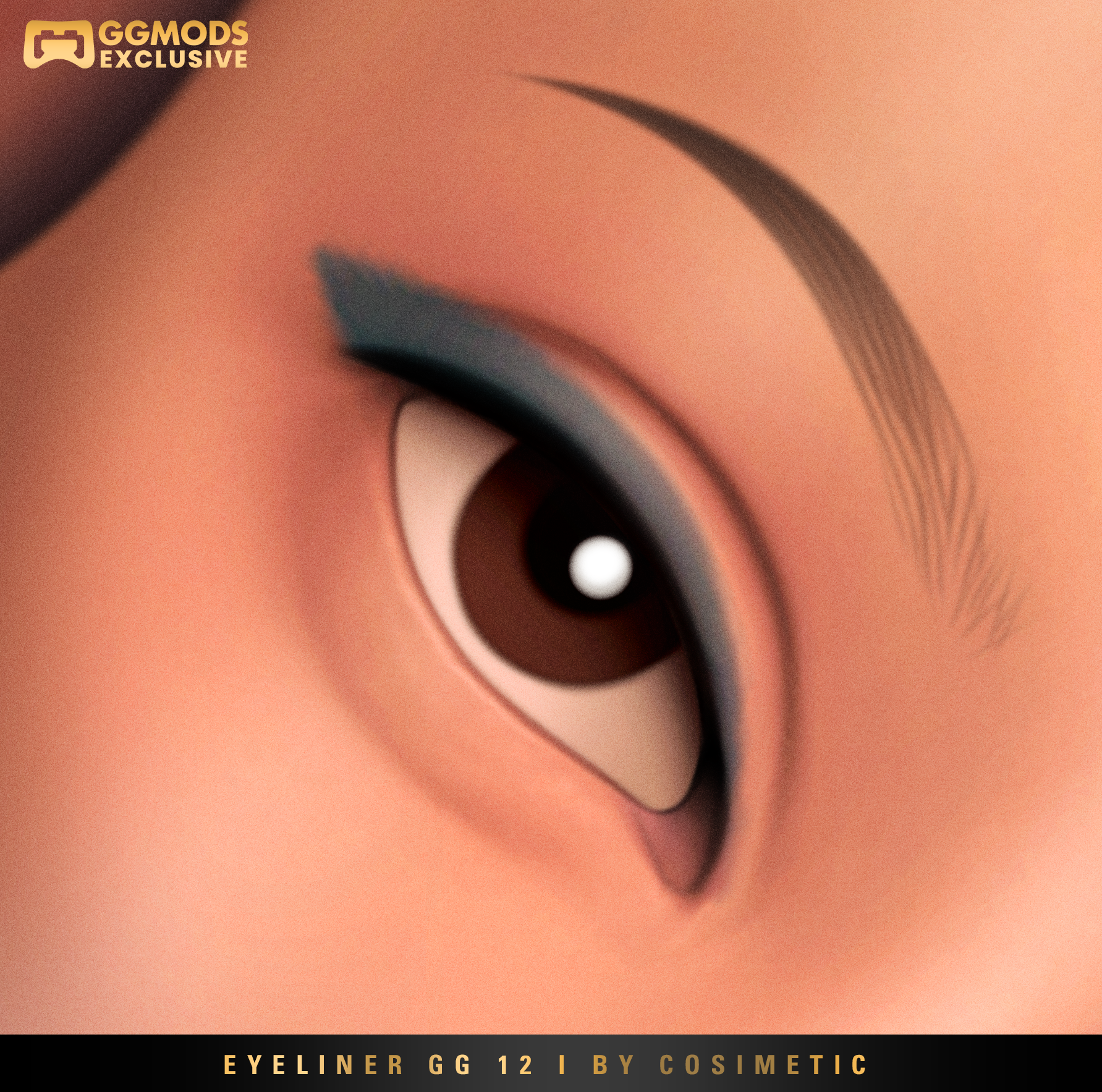 Soft Classic Wing Eyeliner GG 12 mod for The Sims 4 