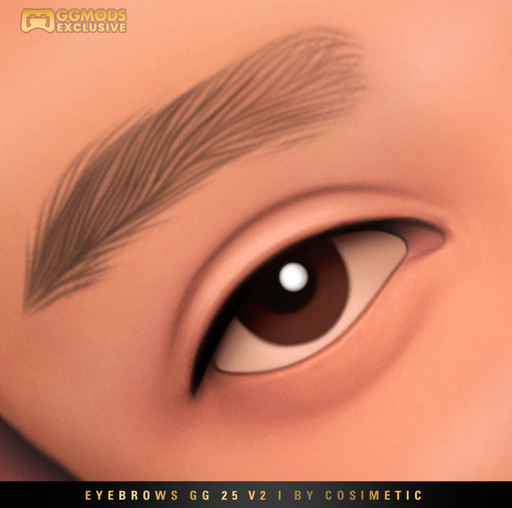 Airy Stroke Brows GG 25 V2 mod for The Sims 4 