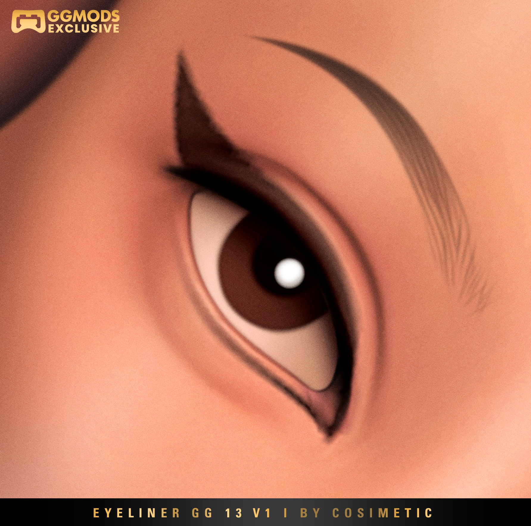 Sharp Lift Wing Eyeliner GG 13 V1 mod for The Sims 4 