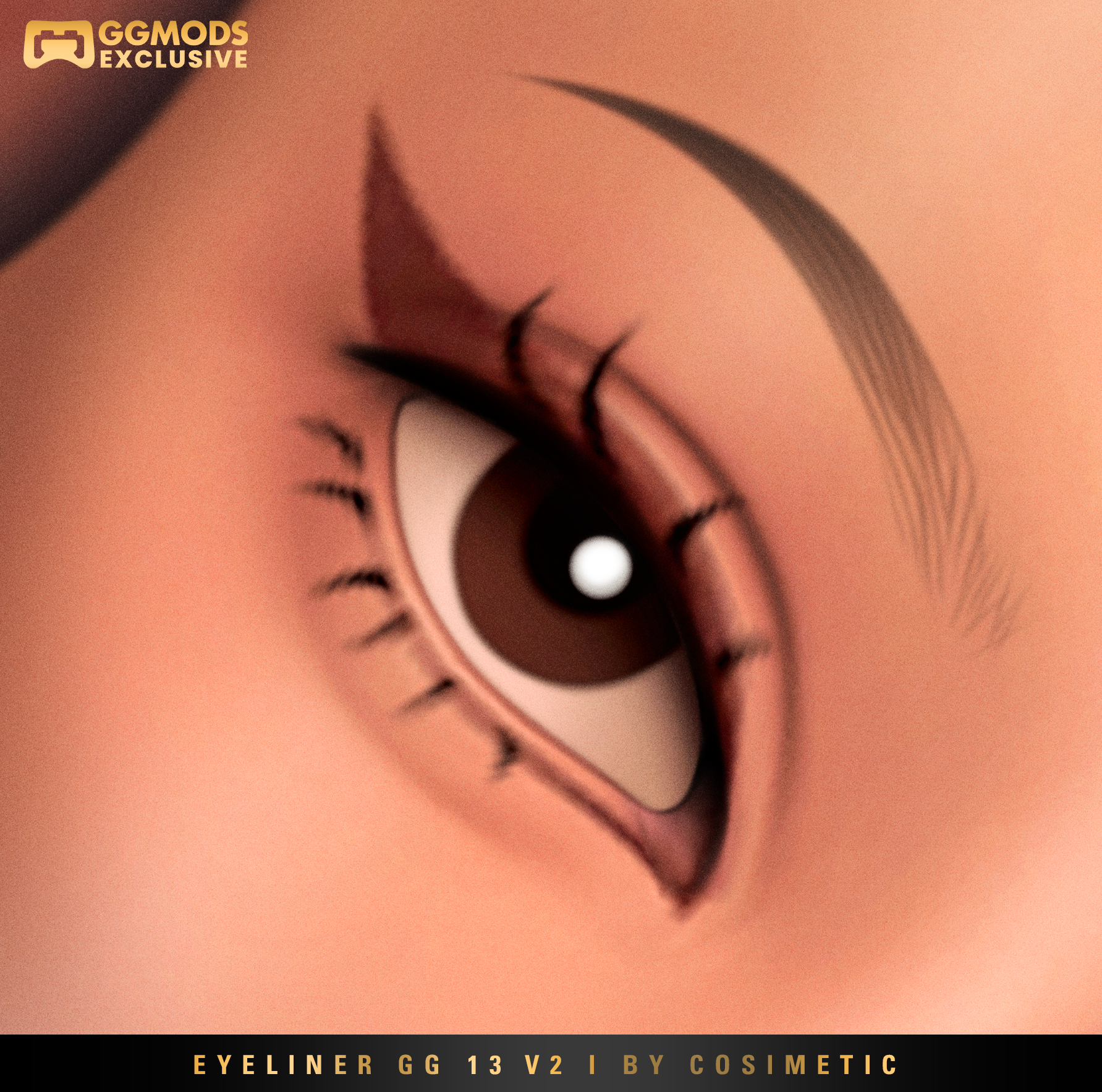 Sharp Lift Wing Eyeliner GG 13 V2 mod for The Sims 4 