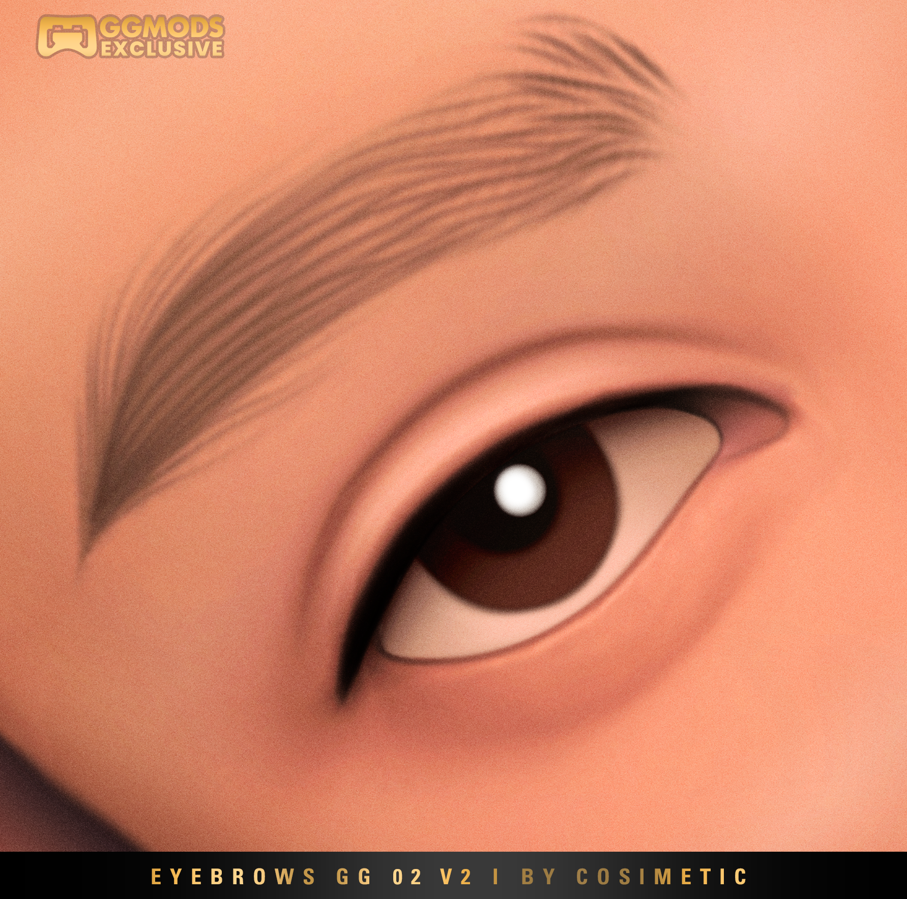 Soft Feather Brows GG02 V2 mod for The Sims 4 