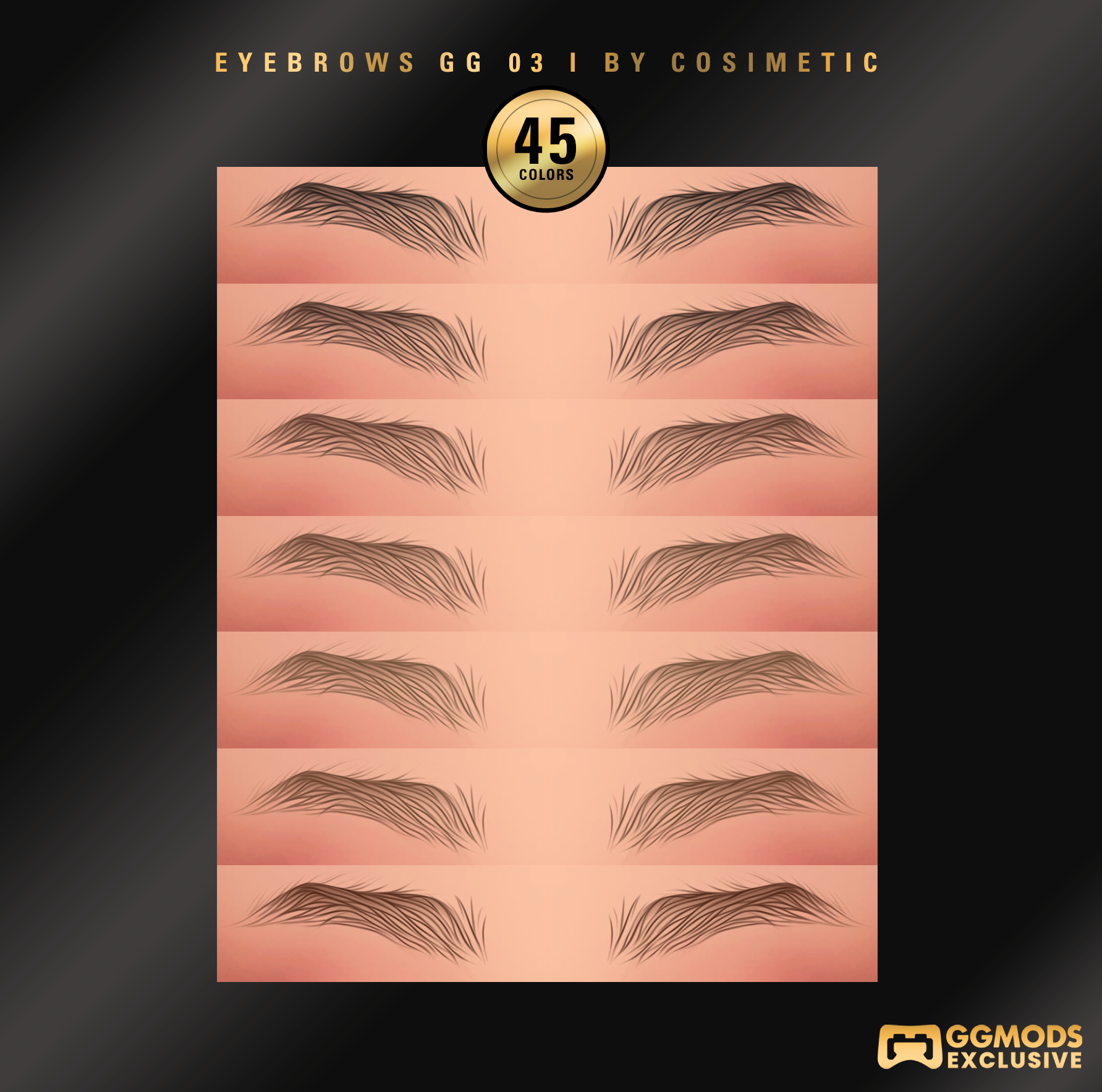 Grain Flow Brows GG 03 mod for The Sims 4 