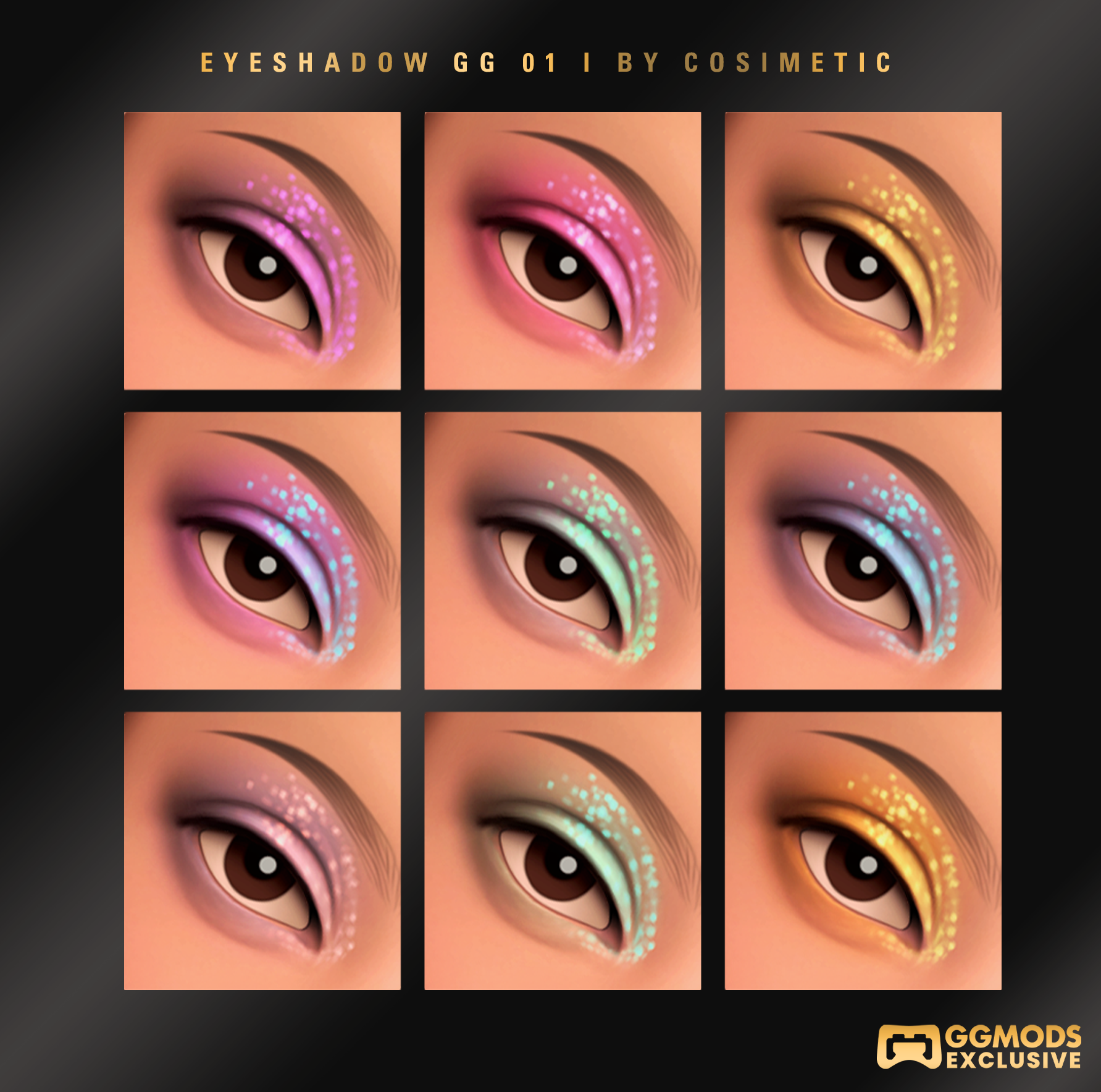 Soft Glitter Blend Eyeshadow GG01 mod for The Sims 4 