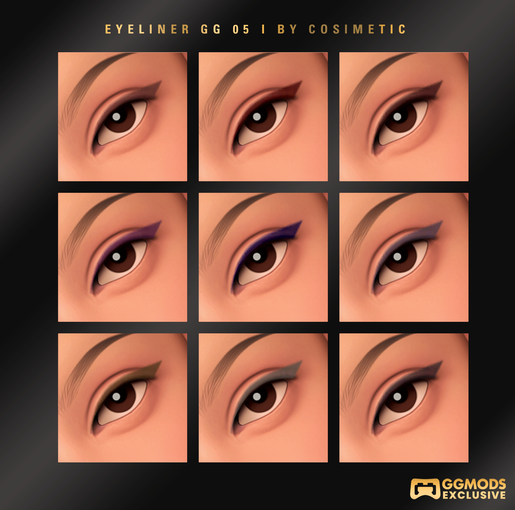 MM Sharp Curve Eyeliner GG 05 mod for The Sims 4 