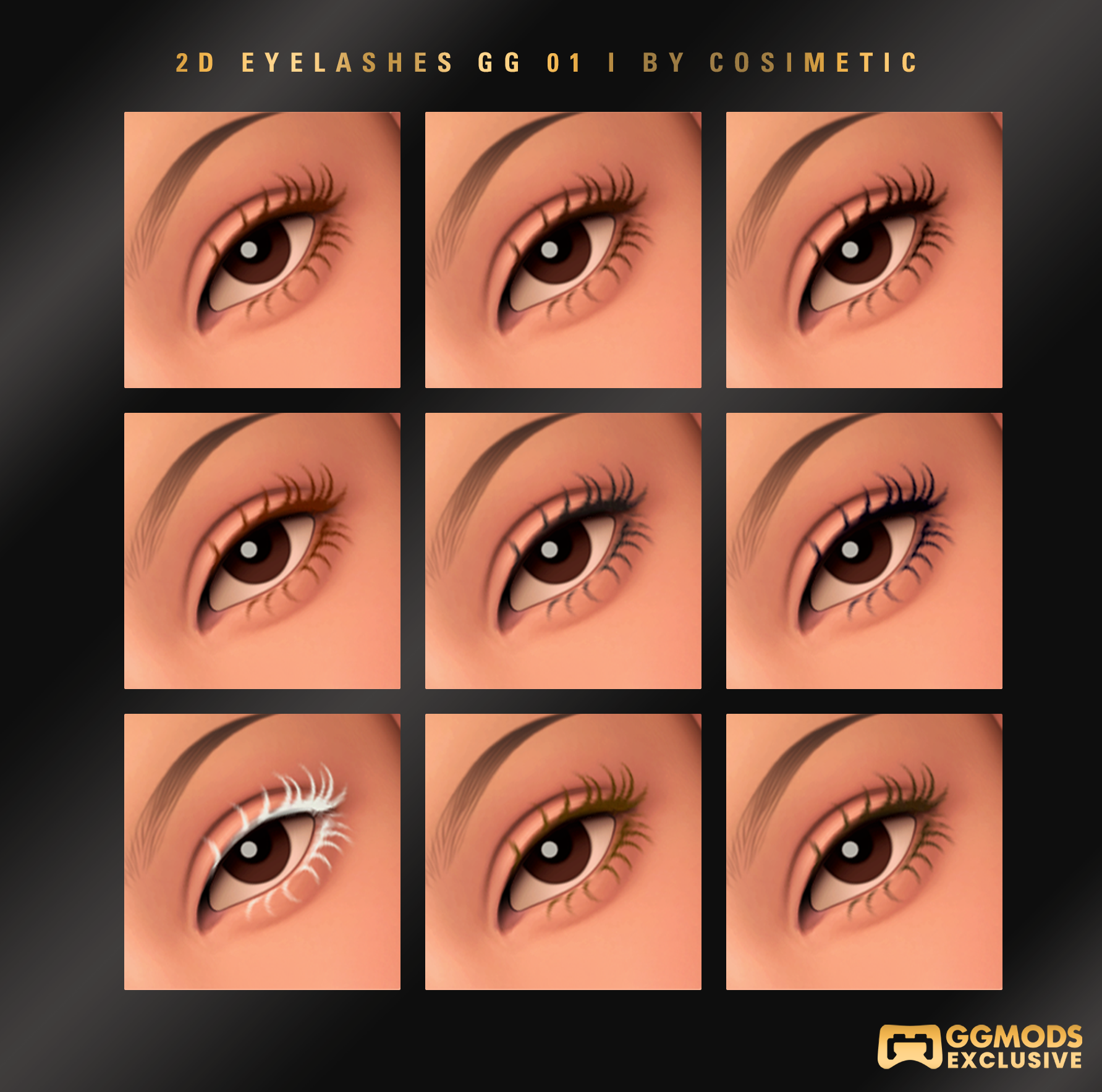 Soft Defined 2D Eyelashes GG01 mod for The Sims 4 