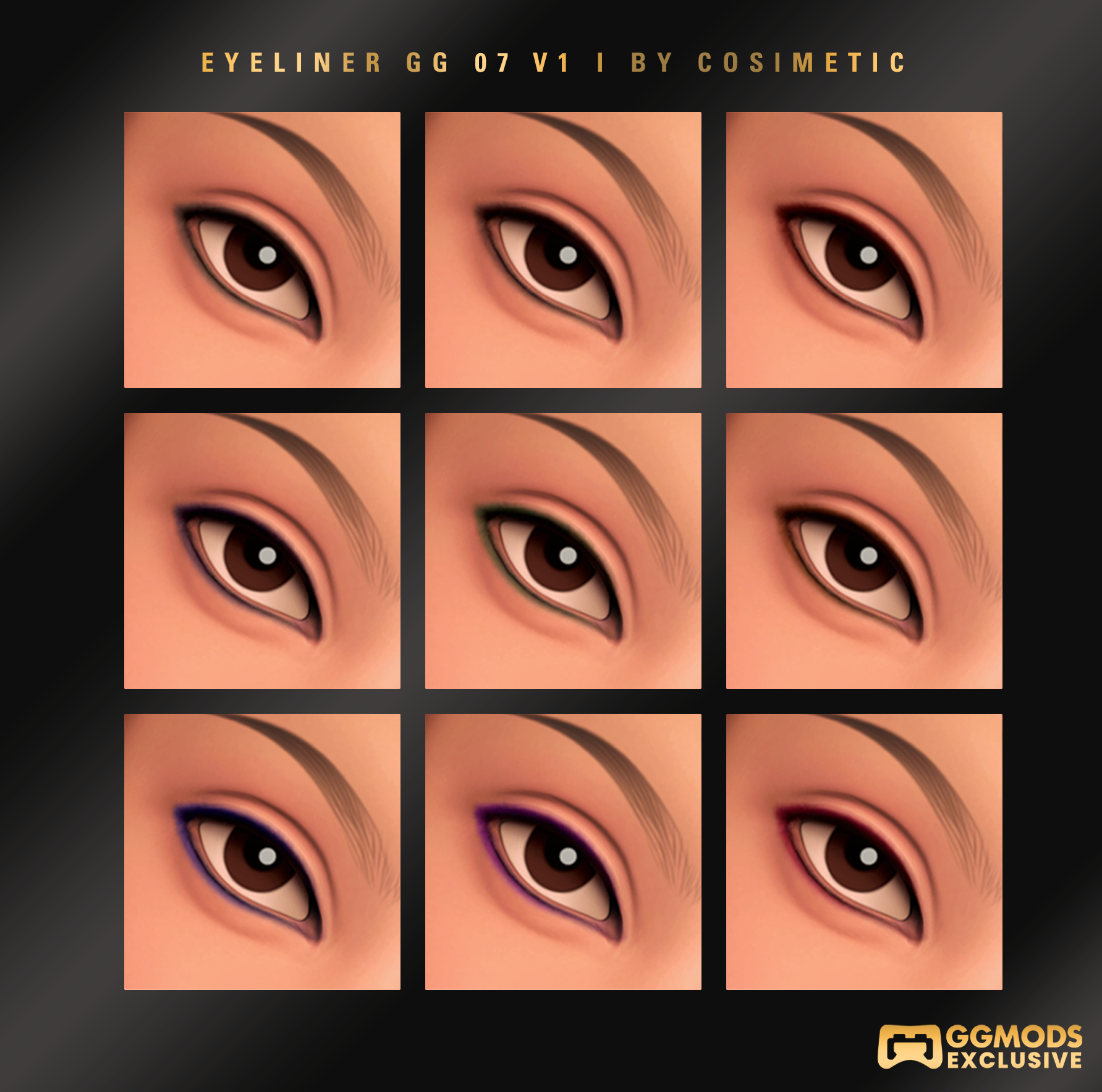MM Soft Wing Definition Eyeliner GG 07 V1 mod for The Sims 4 