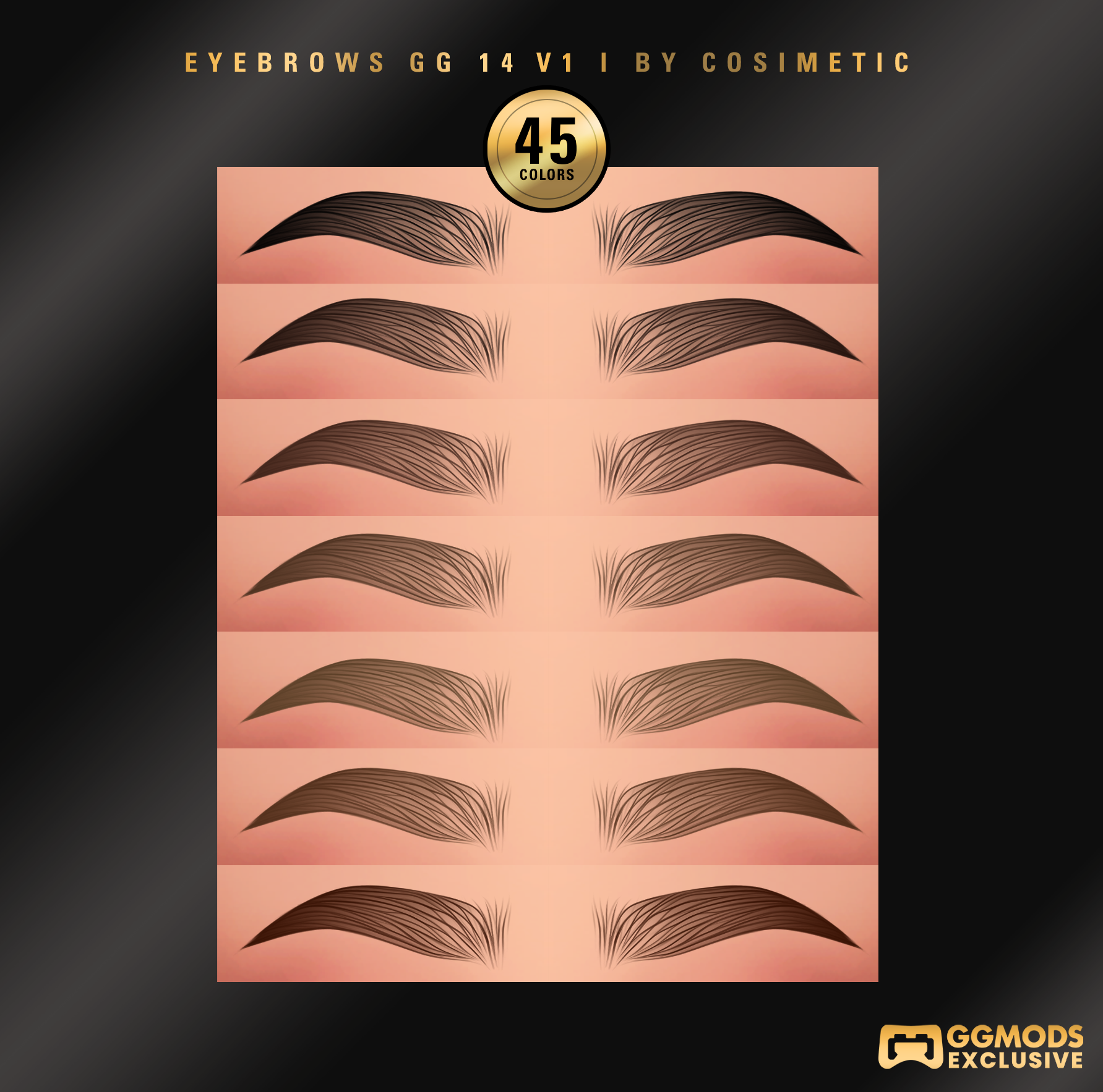 Full Sculpt Brows GG 14 V1 mod for The Sims 4 