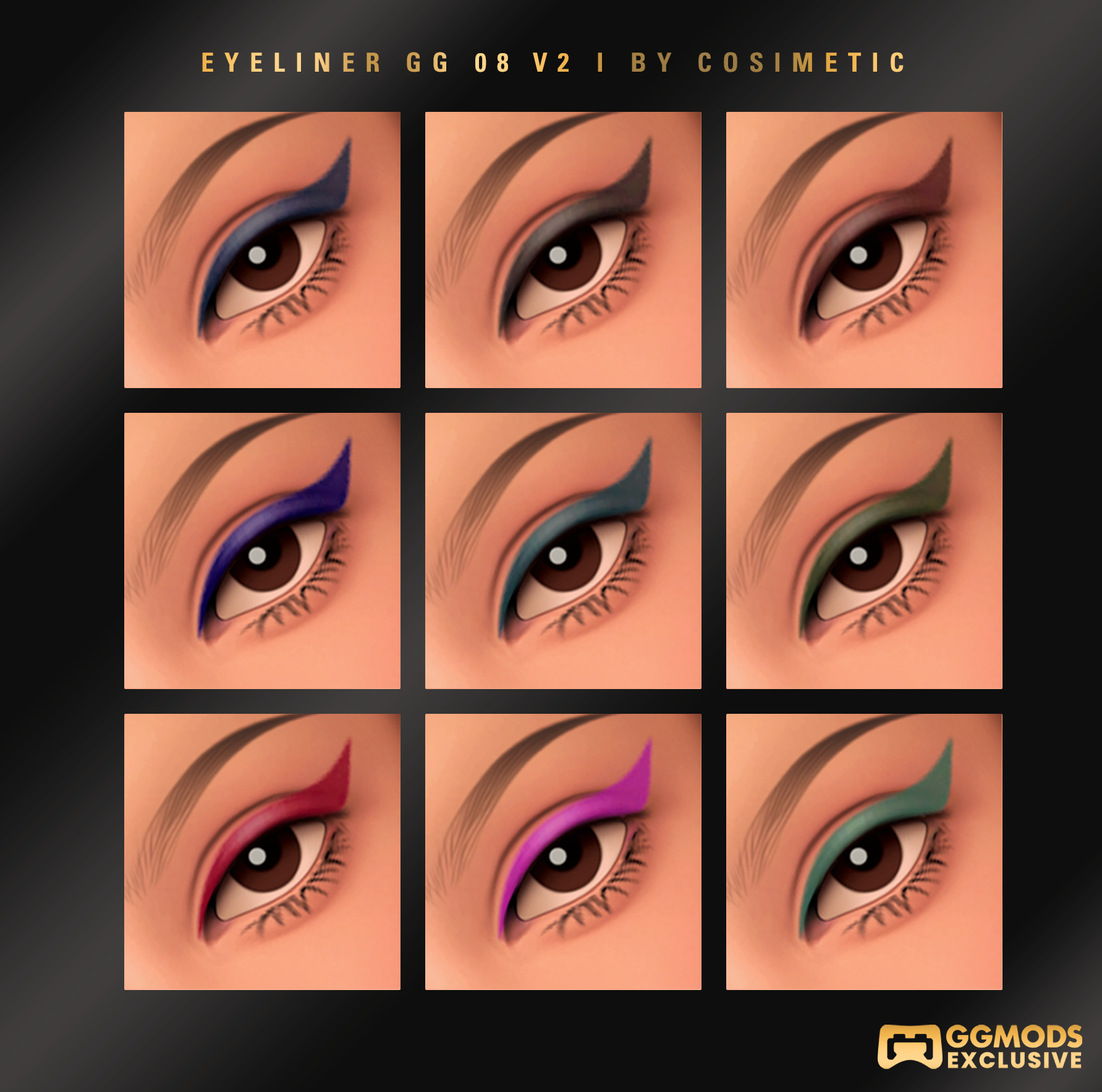 Color Edge Wing Eyeliner GG 08 V2 mod for The Sims 4 