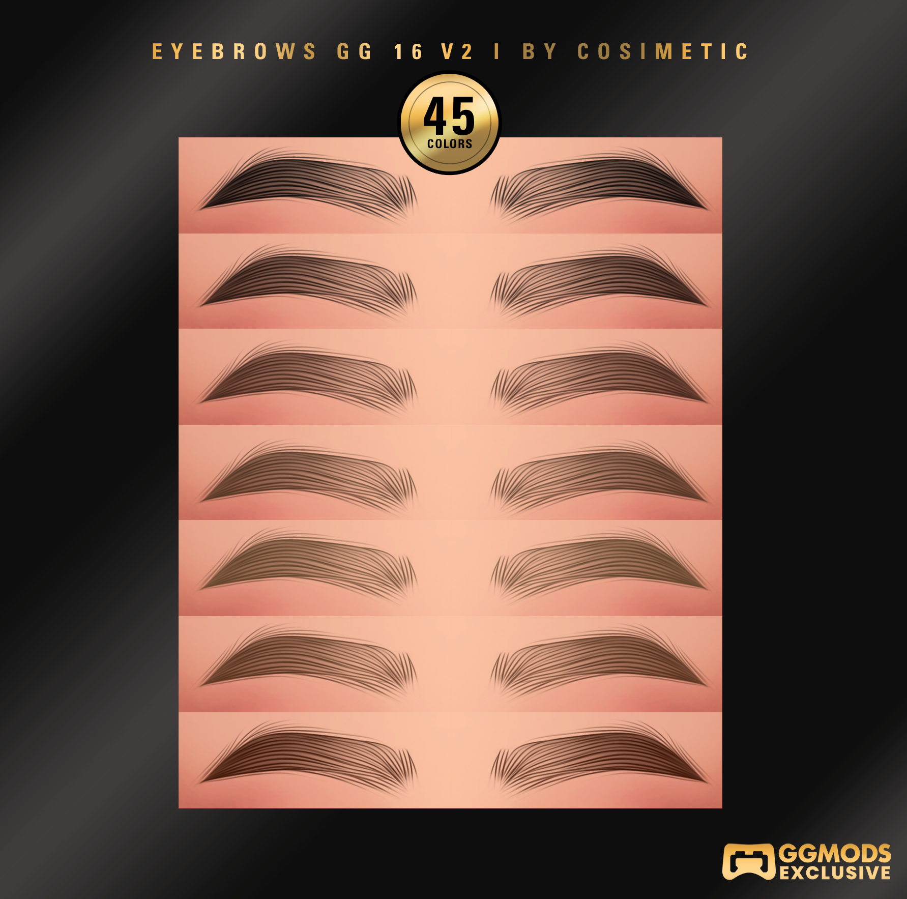 Natural Volume Brows GG 16 V2 mod for The Sims 4 