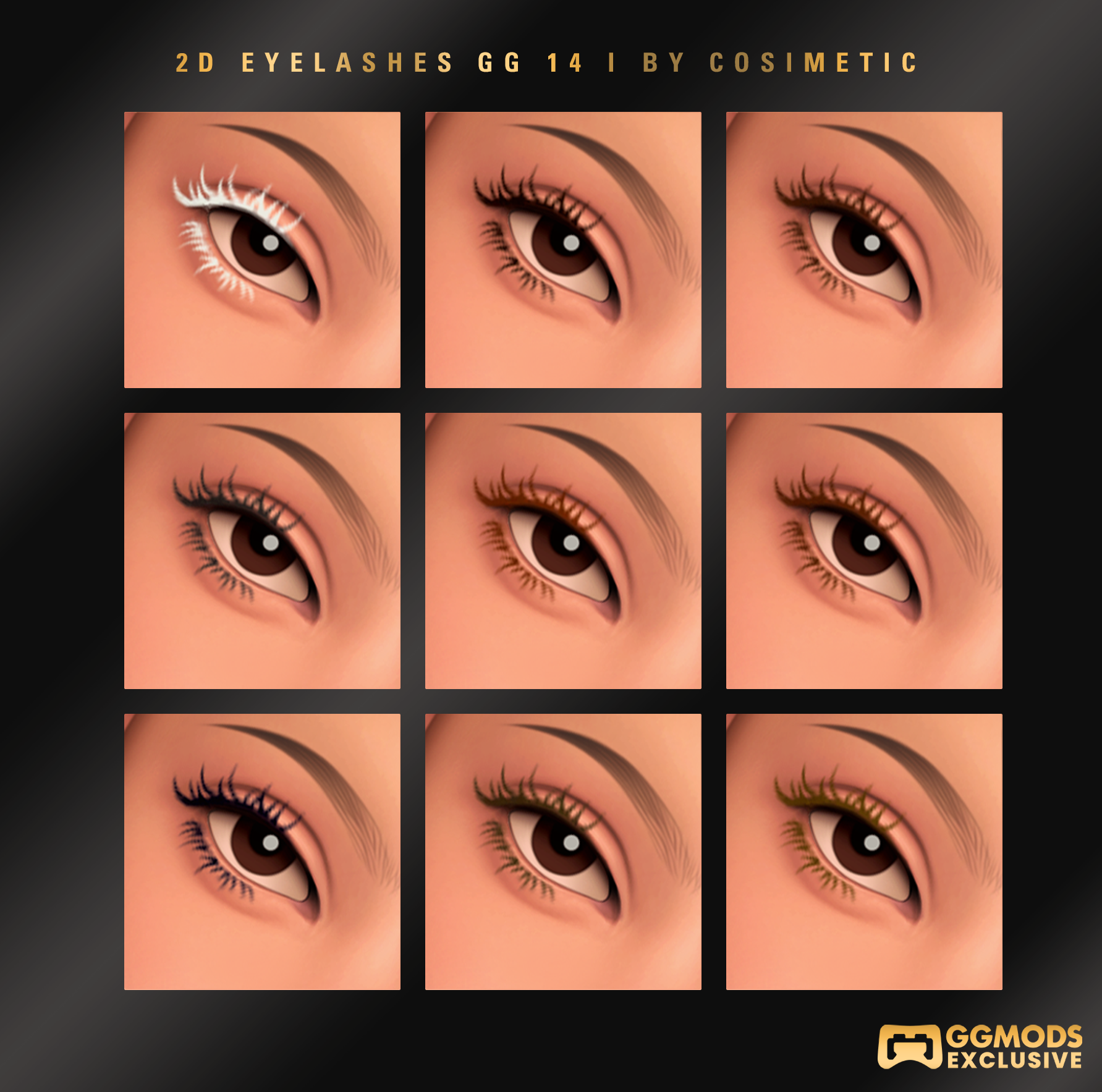 2D MM Natural Spread Lashes GG 14 mod for The Sims 4 