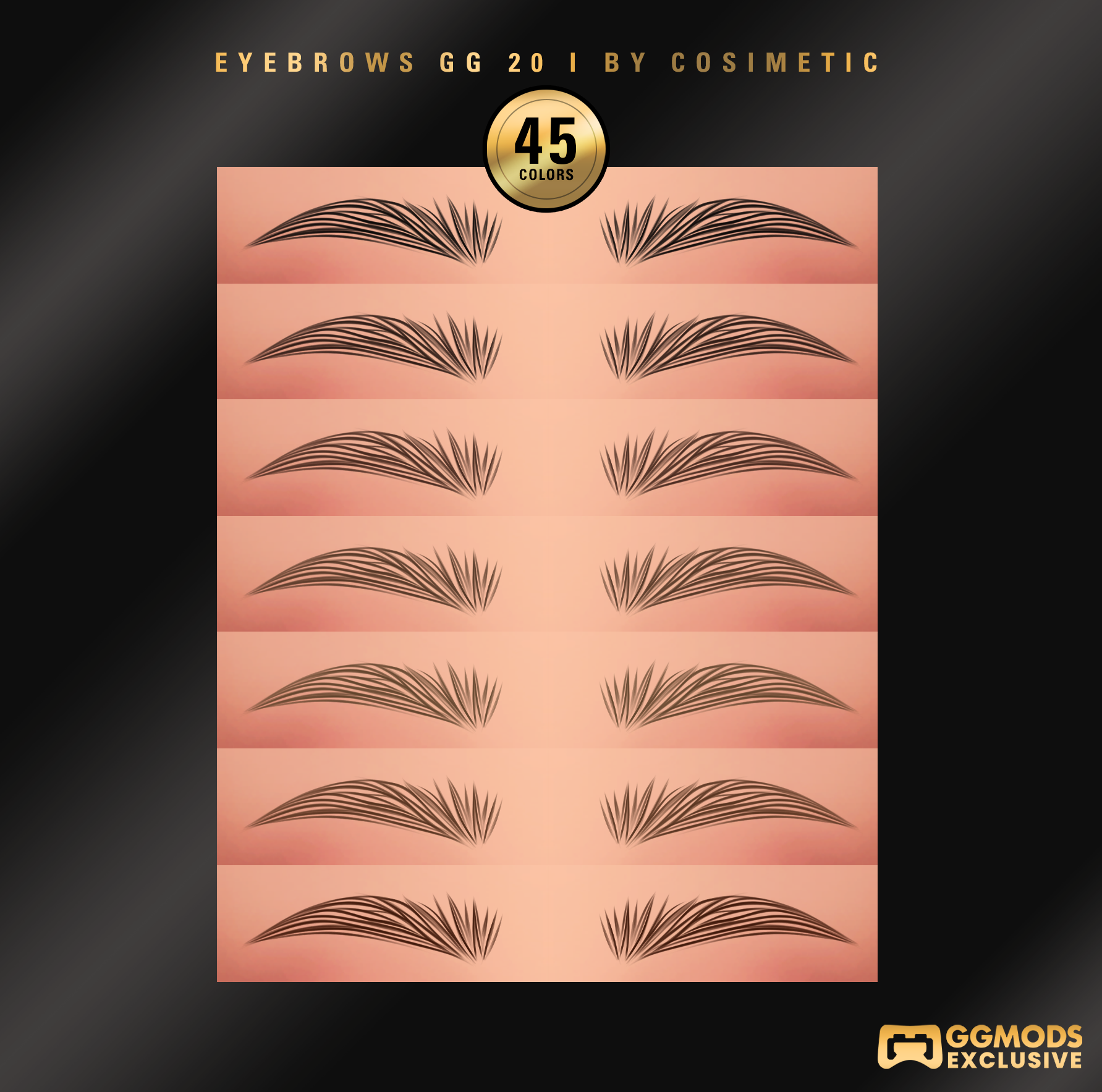 Feather Stroke Brows GG 20 mod for The Sims 4 