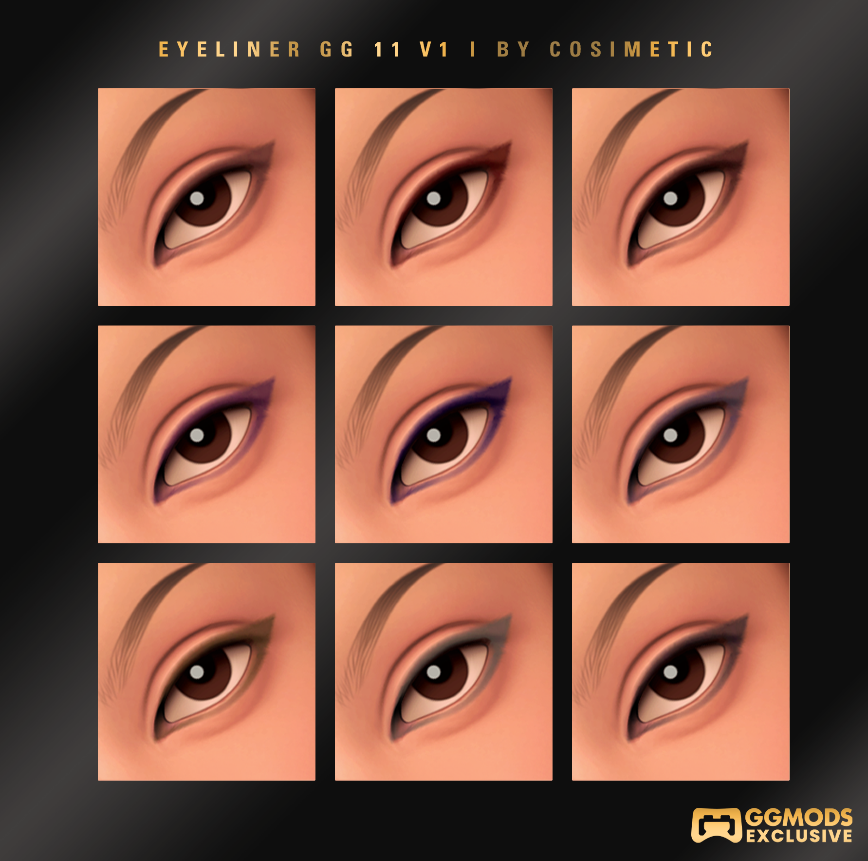 Soft Classic Wing Eyeliner GG 11 V1 mod for The Sims 4 