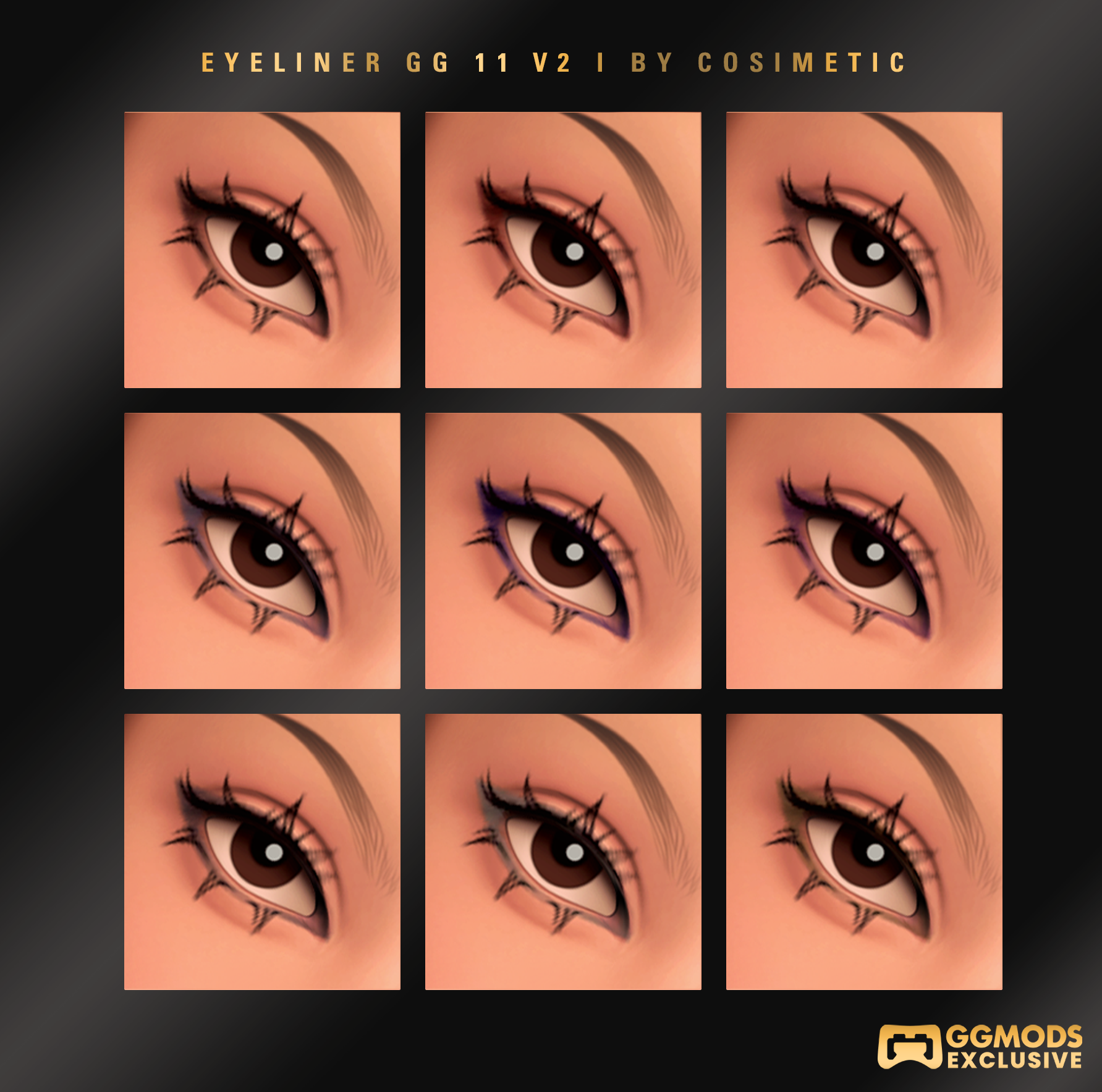 Soft Classic Wing Eyeliner GG 11 V2 mod for The Sims 4 