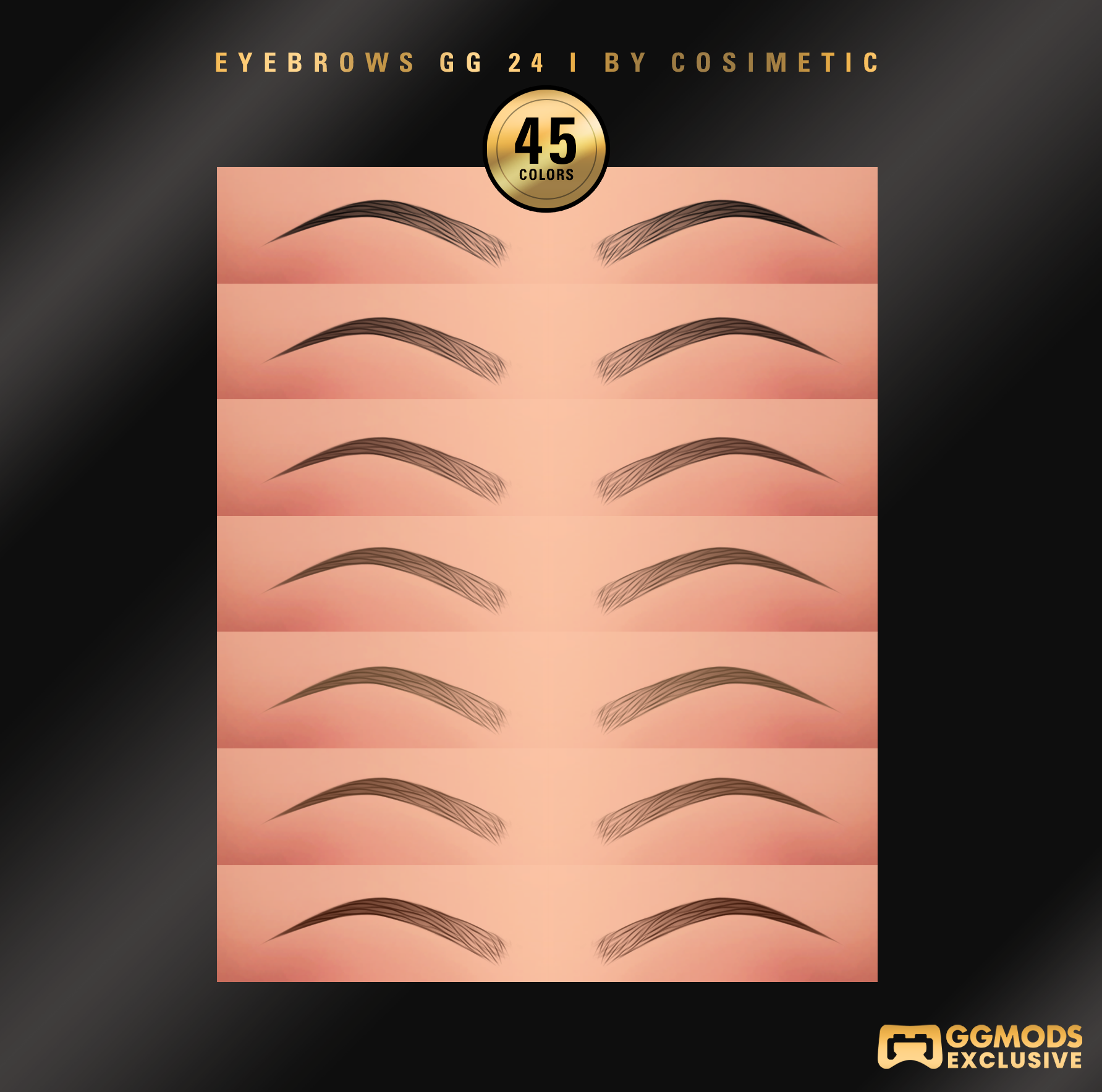 Y2K Slim Brows GG 24 mod for The Sims 4 