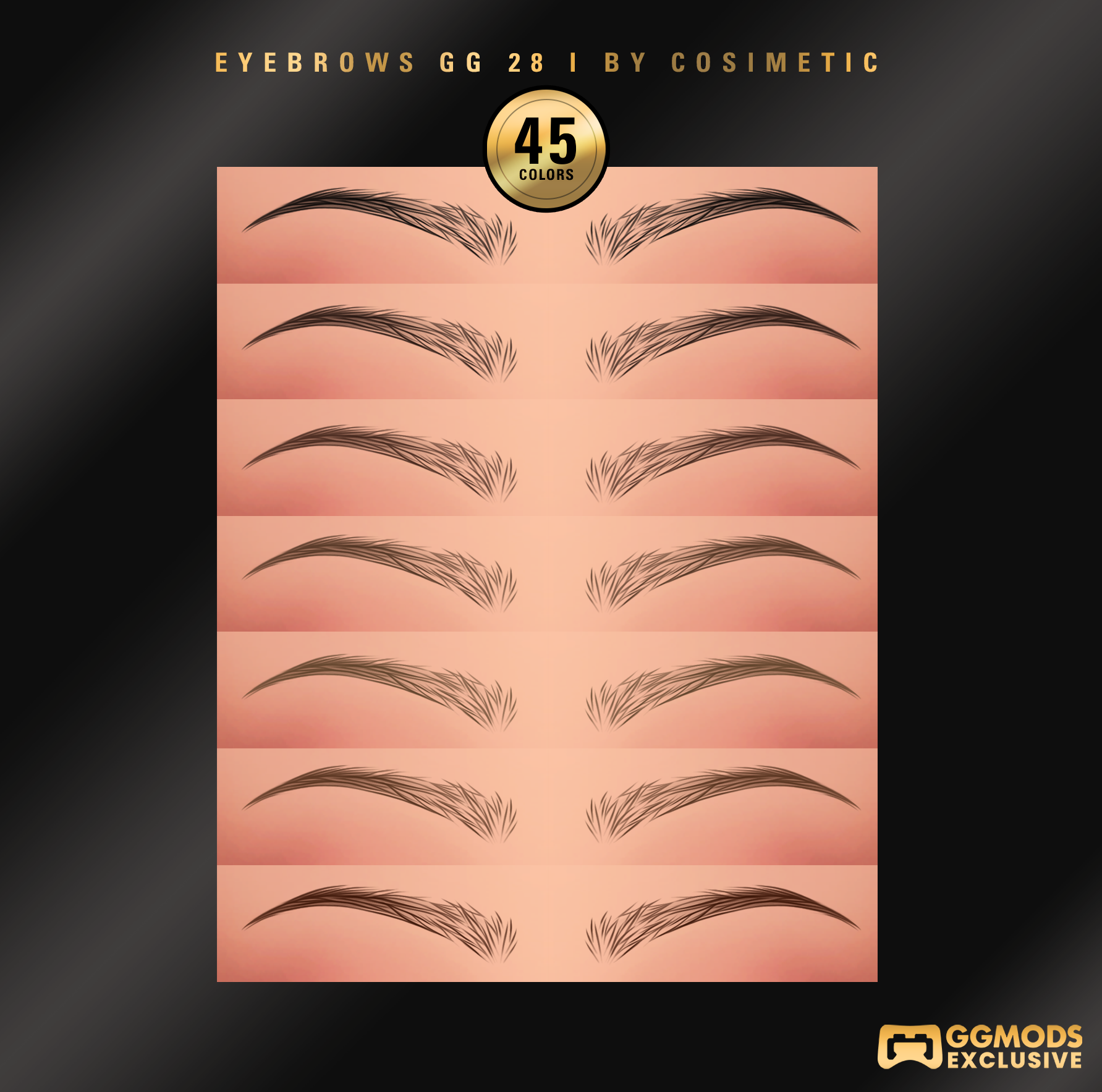 Fine Trace Brows GG 28 mod for The Sims 4 