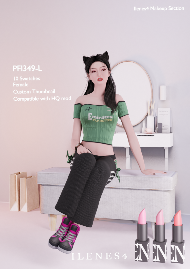 ILN. PFI349 LIPSTICK mod for The Sims 4 