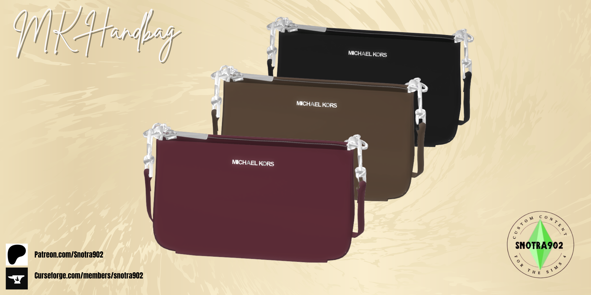 MK Handbag mod for The Sims 4 