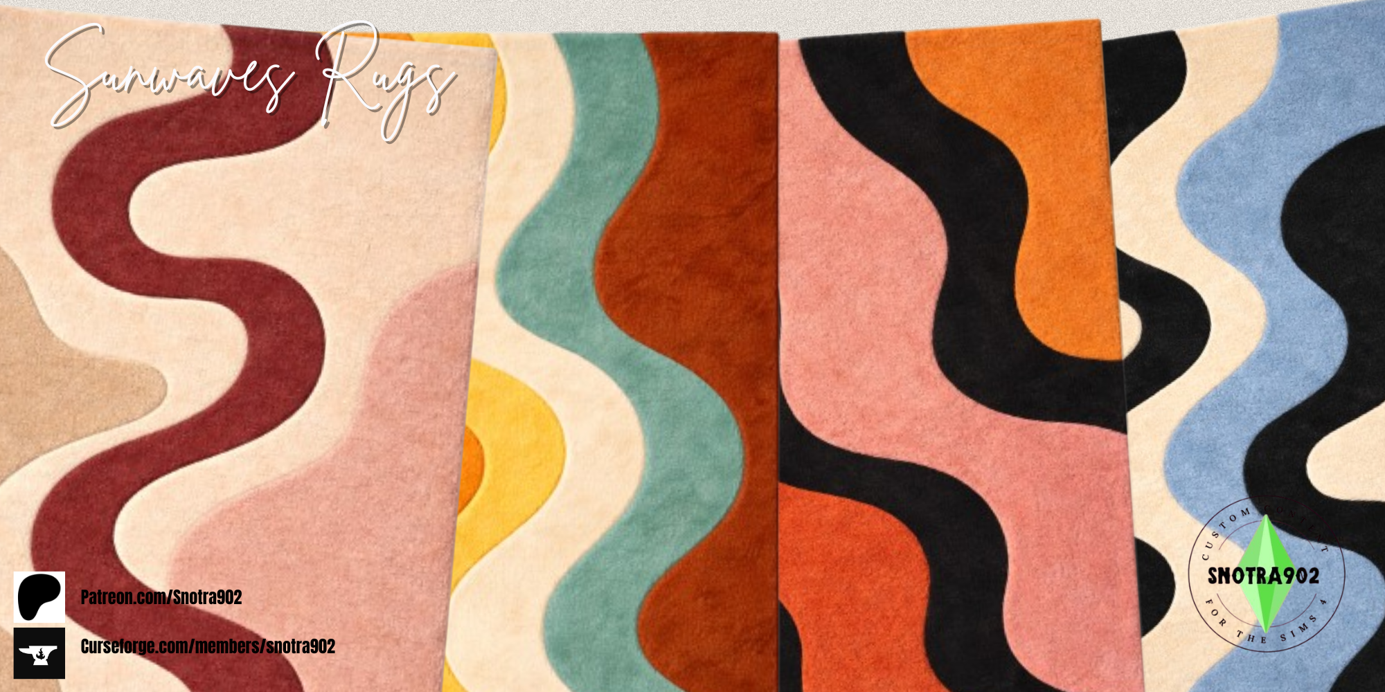 Sunwaves Rugs mod for The Sims 4 