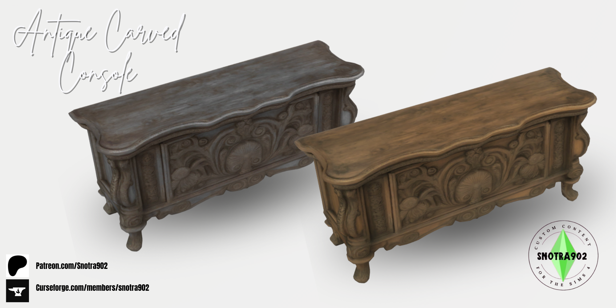 Antique Carved Console mod for The Sims 4 