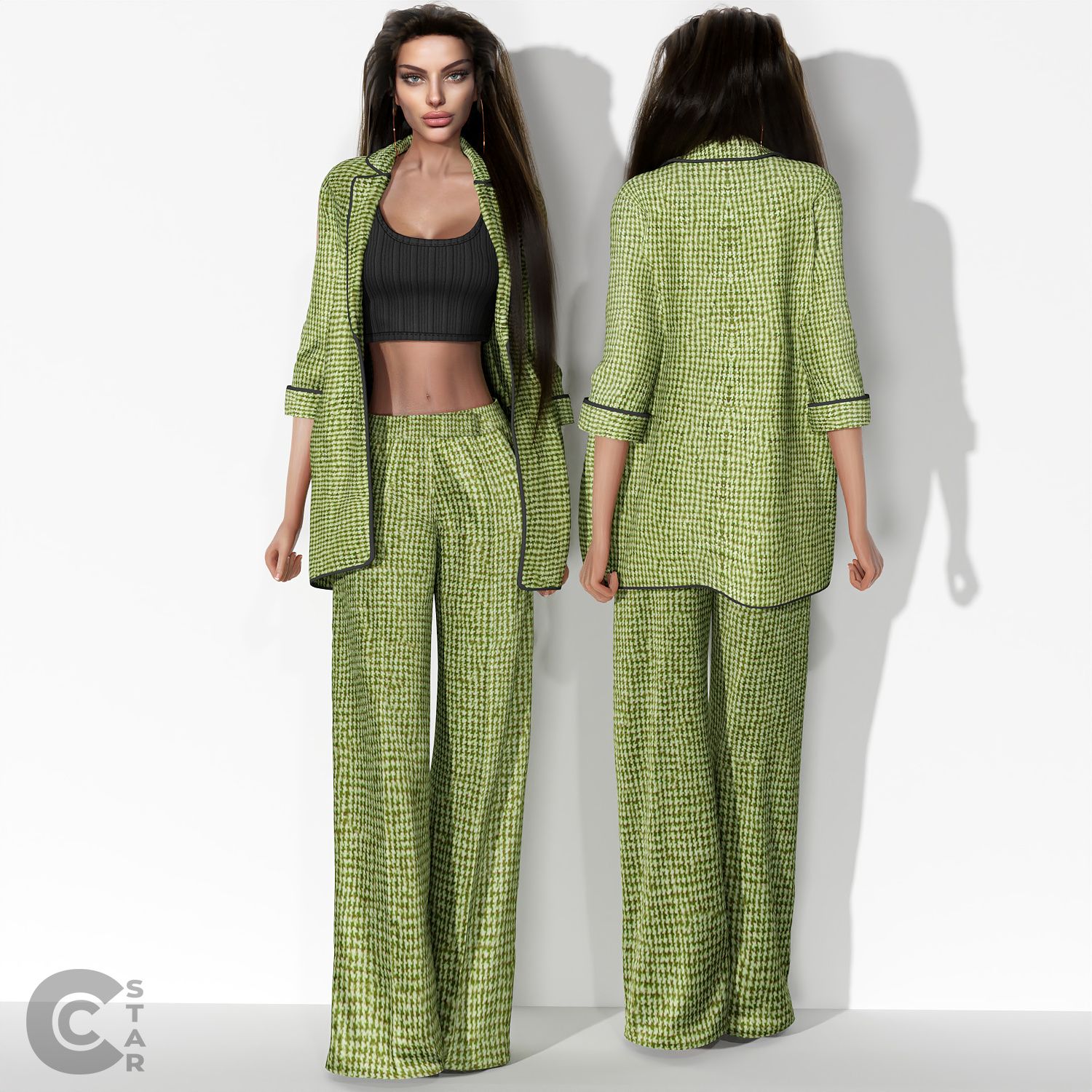 Plaid Blazer Set mod for The Sims 4 